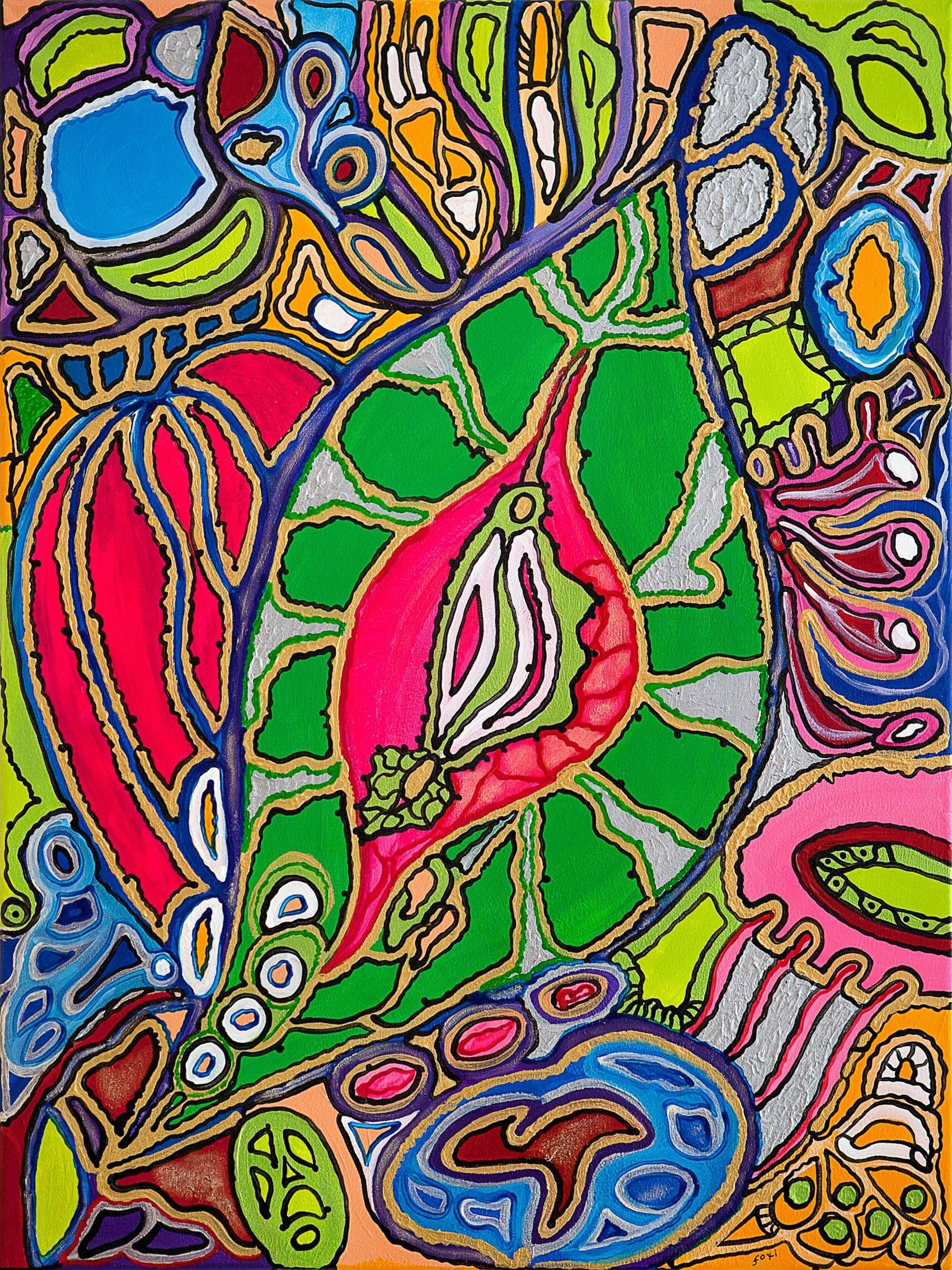 Bird's Nest - original art, acrylic on canvas