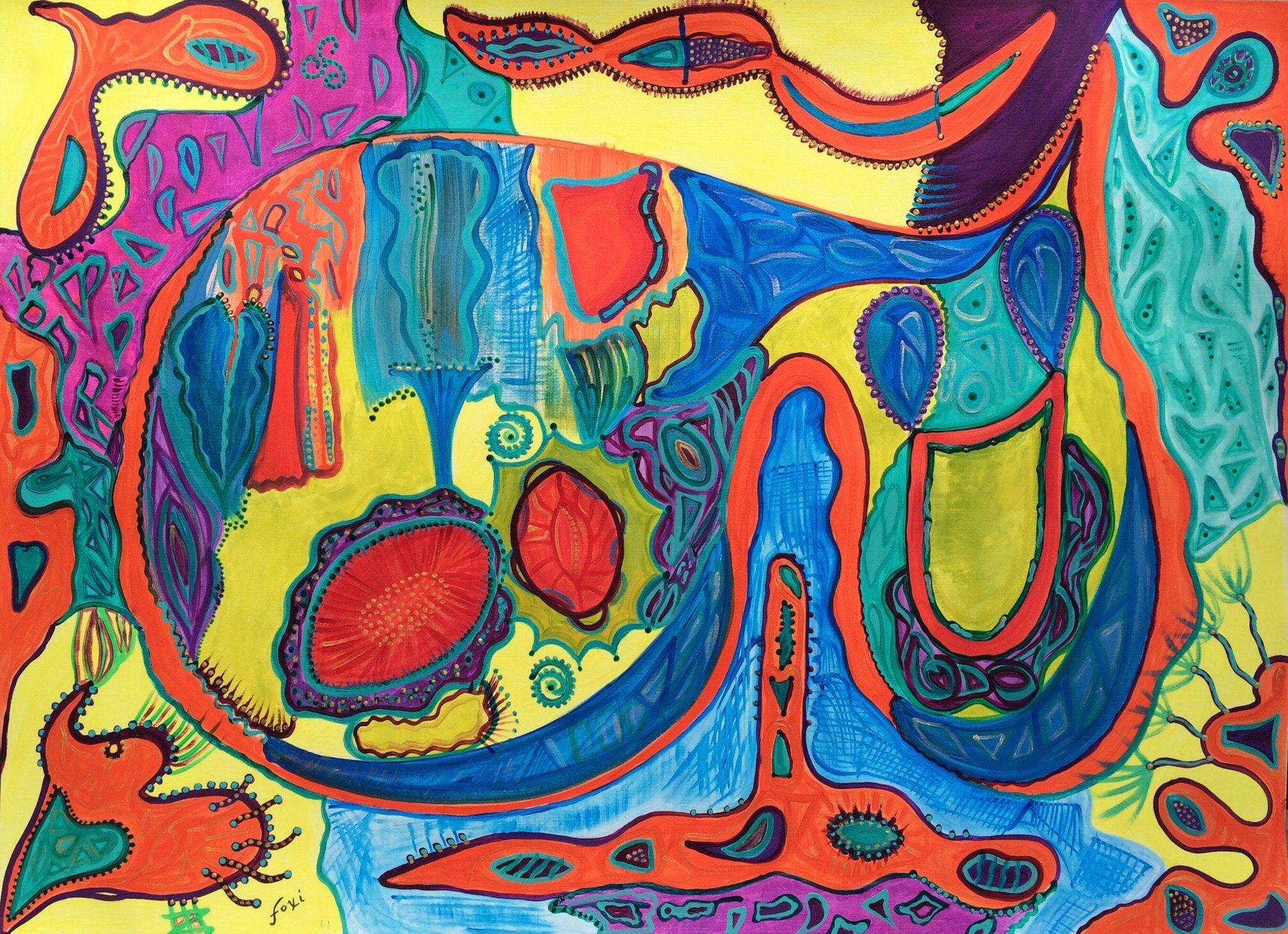 Transform, acrylic on paper, 70x100 cm (28x39 inch)