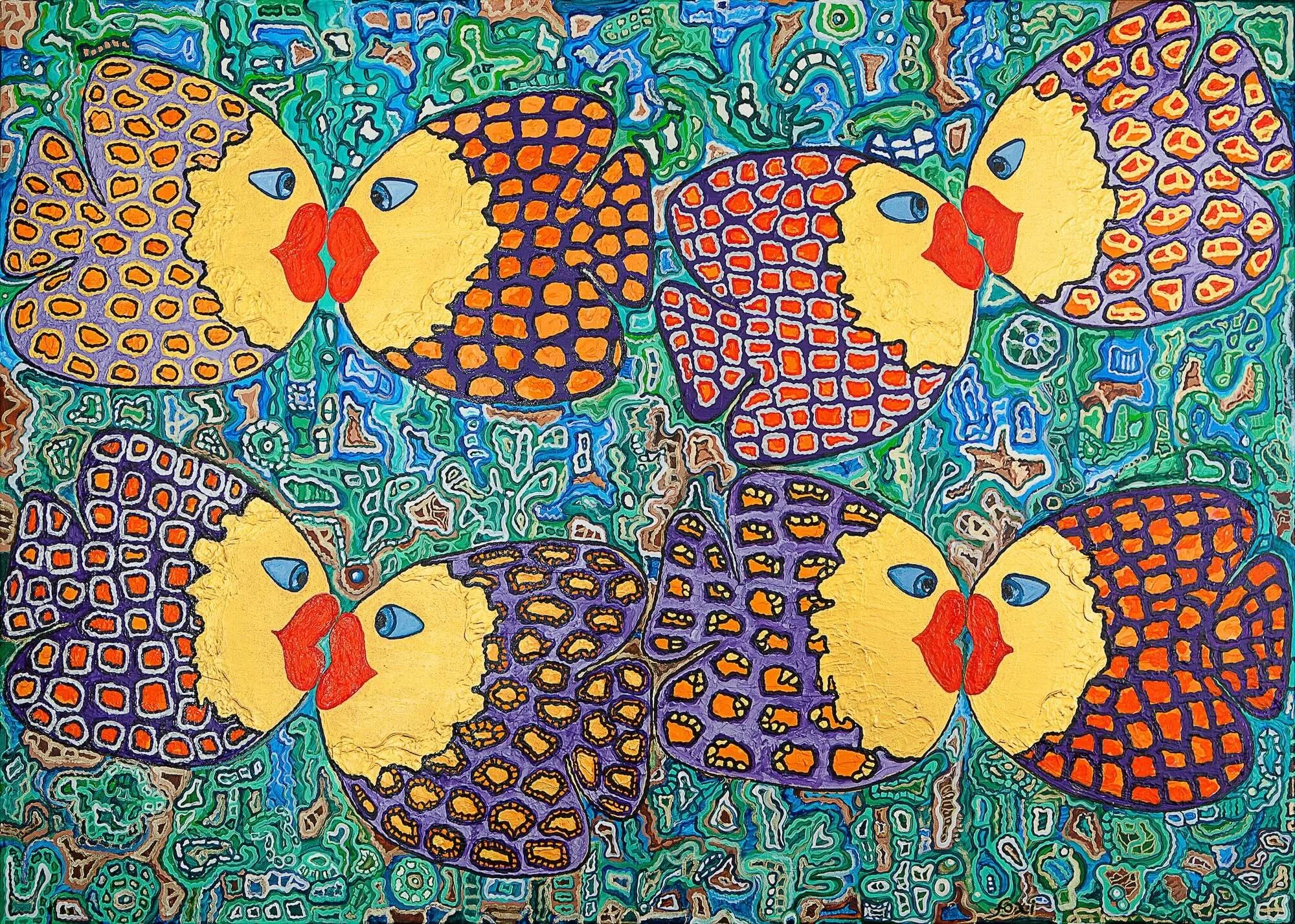 8 Kisses
Acrylic on canvas, 100x140 cm (40x55 inch)