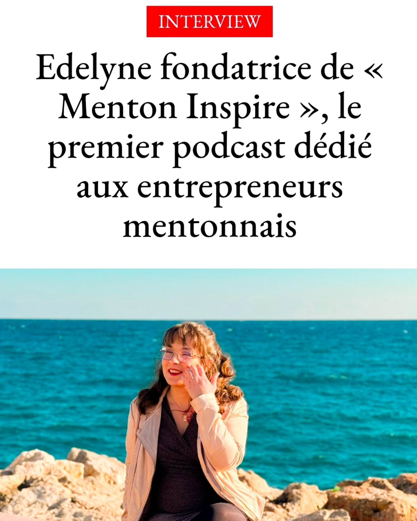 Un grand merci &agrave; @Monaco_Tribune, et notamment &agrave; la journaliste Estelle Imbert, pour cette tr&egrave;s belle mise en avant 🩷

@Menton.Inspire, c'est le podcast 100% local, qui met en lumi&egrave;re les entrepreneurs, commer&ccedil;ants