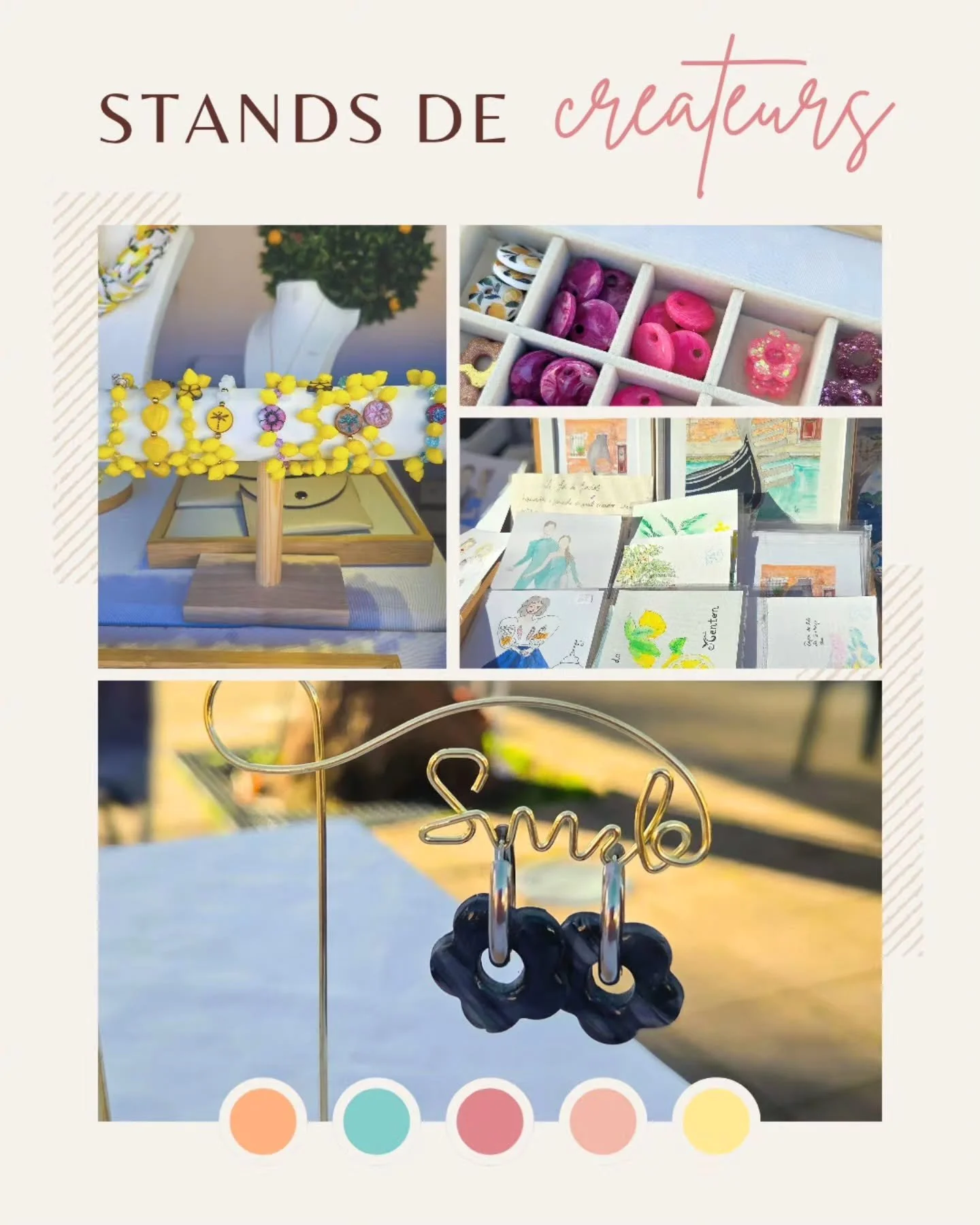 Aujourd&rsquo;hui je te pr&eacute;sente trois stands de cr&eacute;ateurs que tu peux retrouver &agrave; l'occasion de la F&ecirc;te du Citron 🥰

@elocreat.bijoux : boucles d'oreilles, pampilles et accessoires en r&eacute;sine 

@alexandraesquisse : 