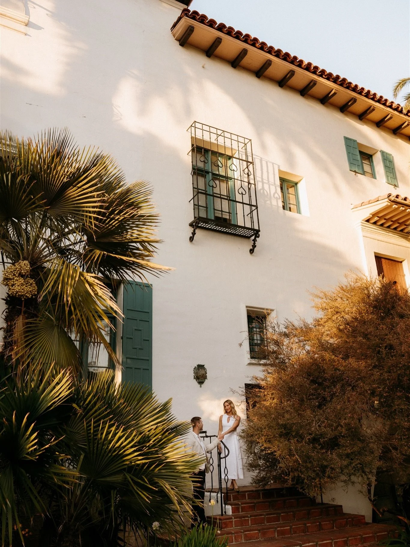 Chasing golden hour at the Santa Barbara courthouse with J+M ✨🤍