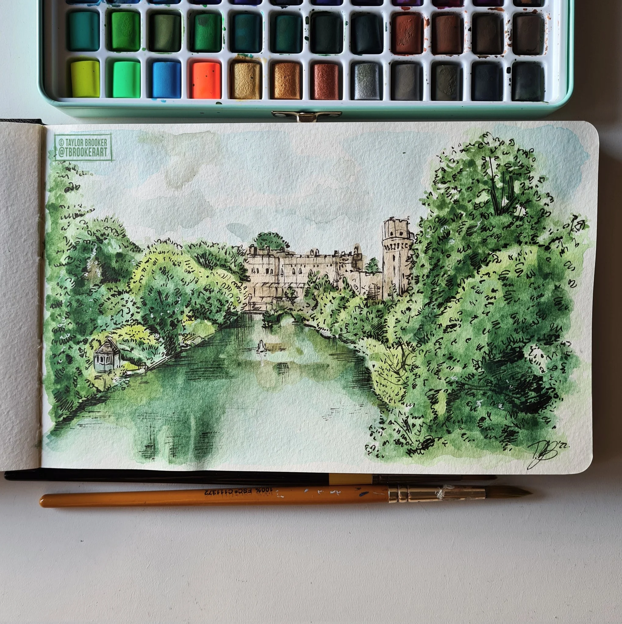 Warwick Castle in Watercolour (Personal, 2021)