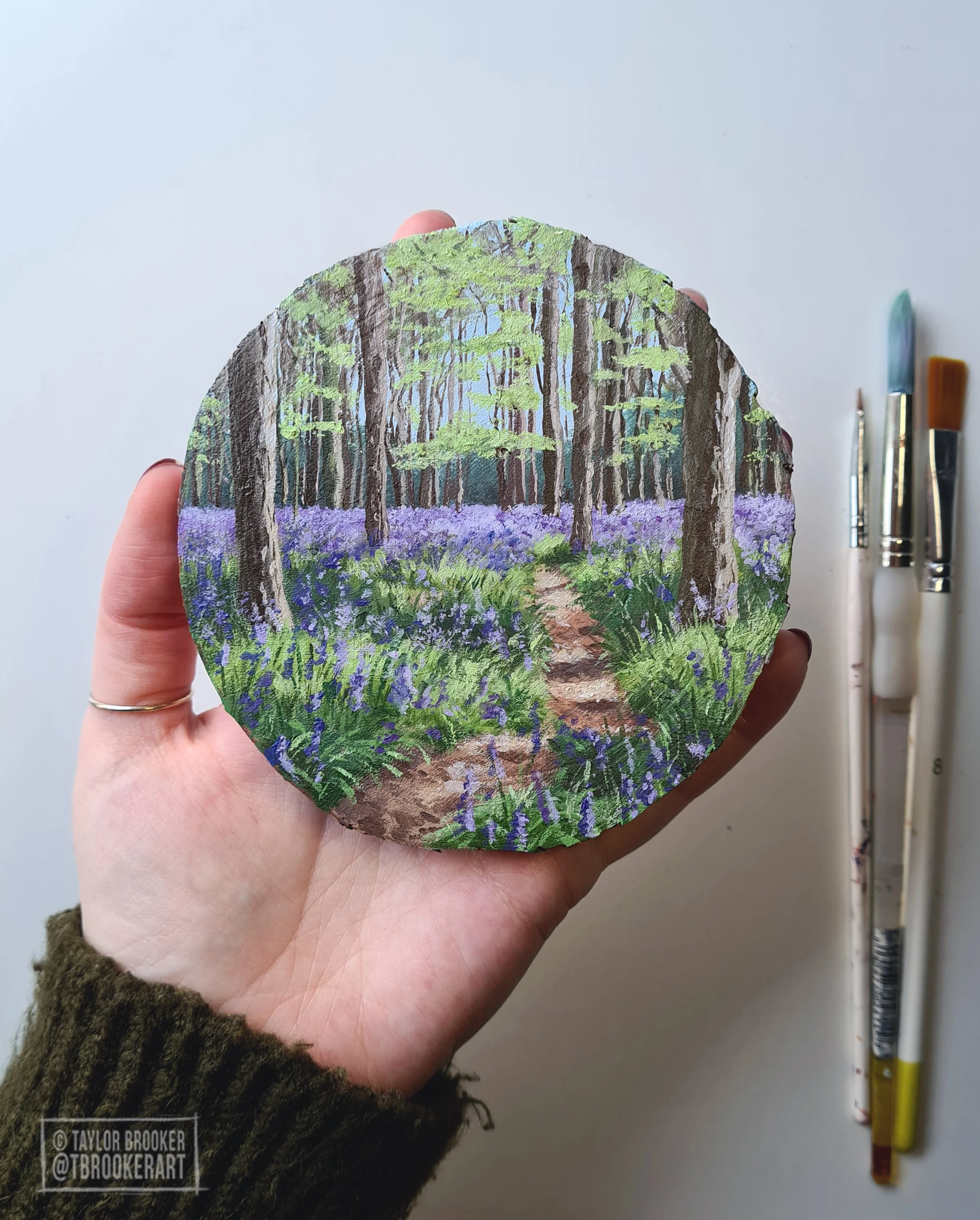 Bluebell Woods in Acrylics (Personal, 2023)