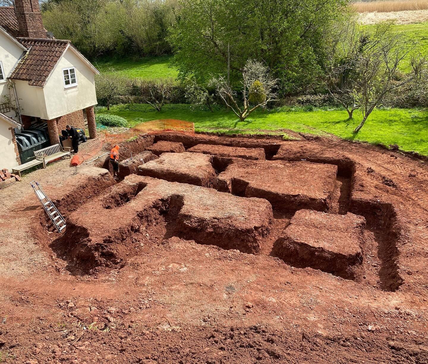 Archaeological dig or foundations for replacement dwelling?

Site work underway for a new timber framed property down in Somerset, replacing an existing slightly tired home.

Lots on site at the moment, I&rsquo;ll try and share some more images as we