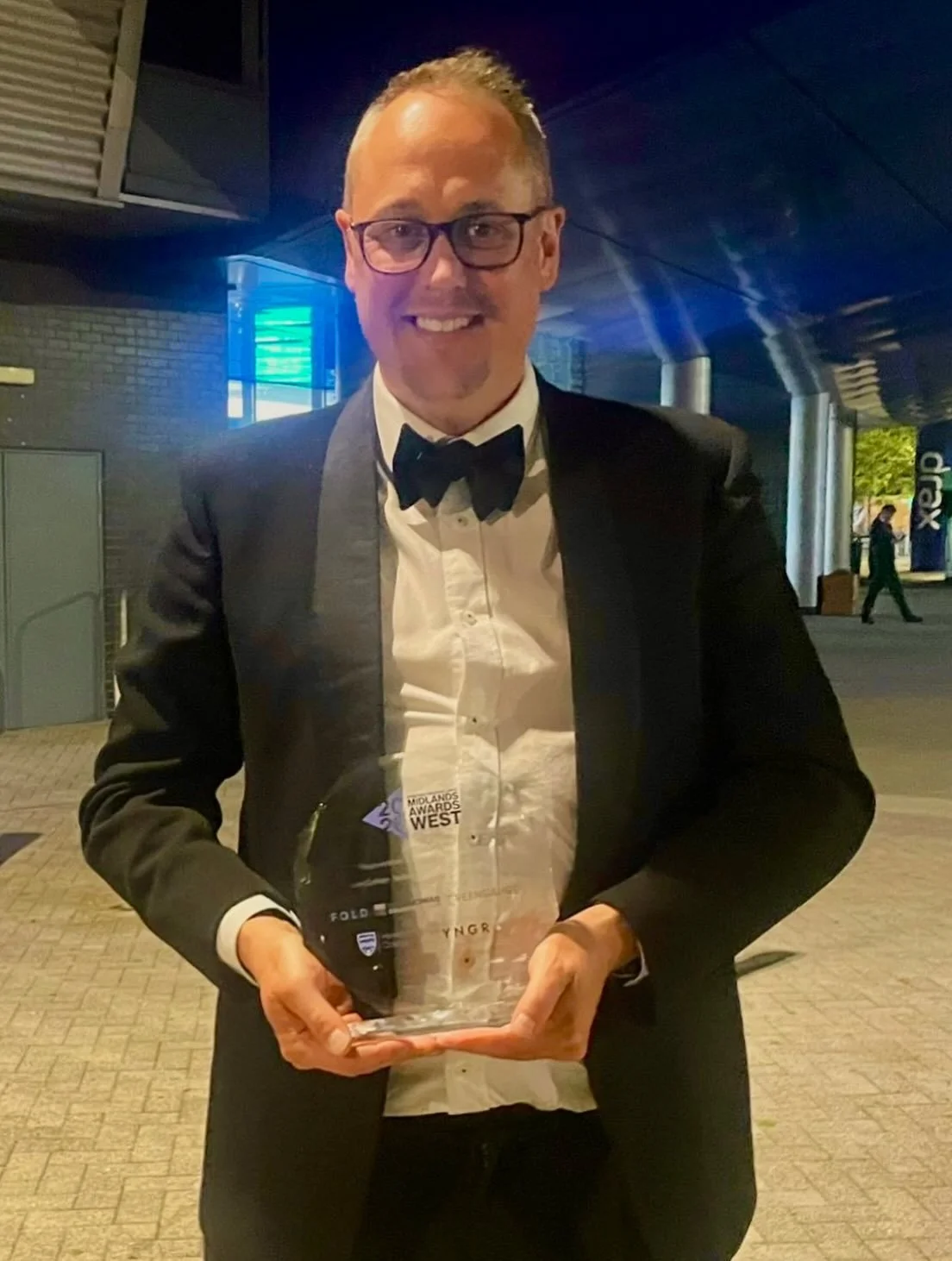 James got all dressed up last night to attend the West Midlands Constructing Excellence Awards, where the Hereford College Low Carbon Technology Centre won the Regeneration and Conservation award.

It&rsquo;s a really fantastic reuse project, so grea