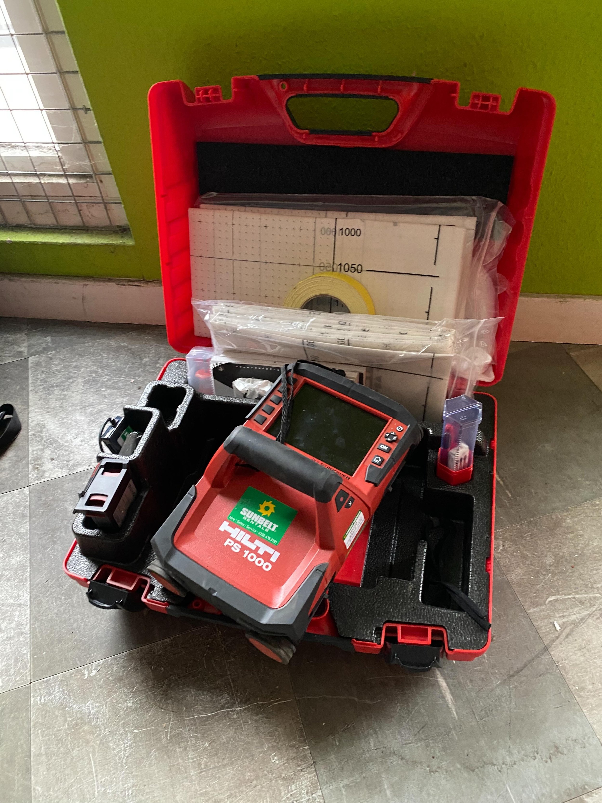 Who guessed correctly? It&rsquo;s a &pound;40,000 Hilti PS1000 reinforcement scanner!

At the end of last year we spent a couple of days working our way around a large reinforced concrete building on Cheltenham High Street.  With no records of the bu