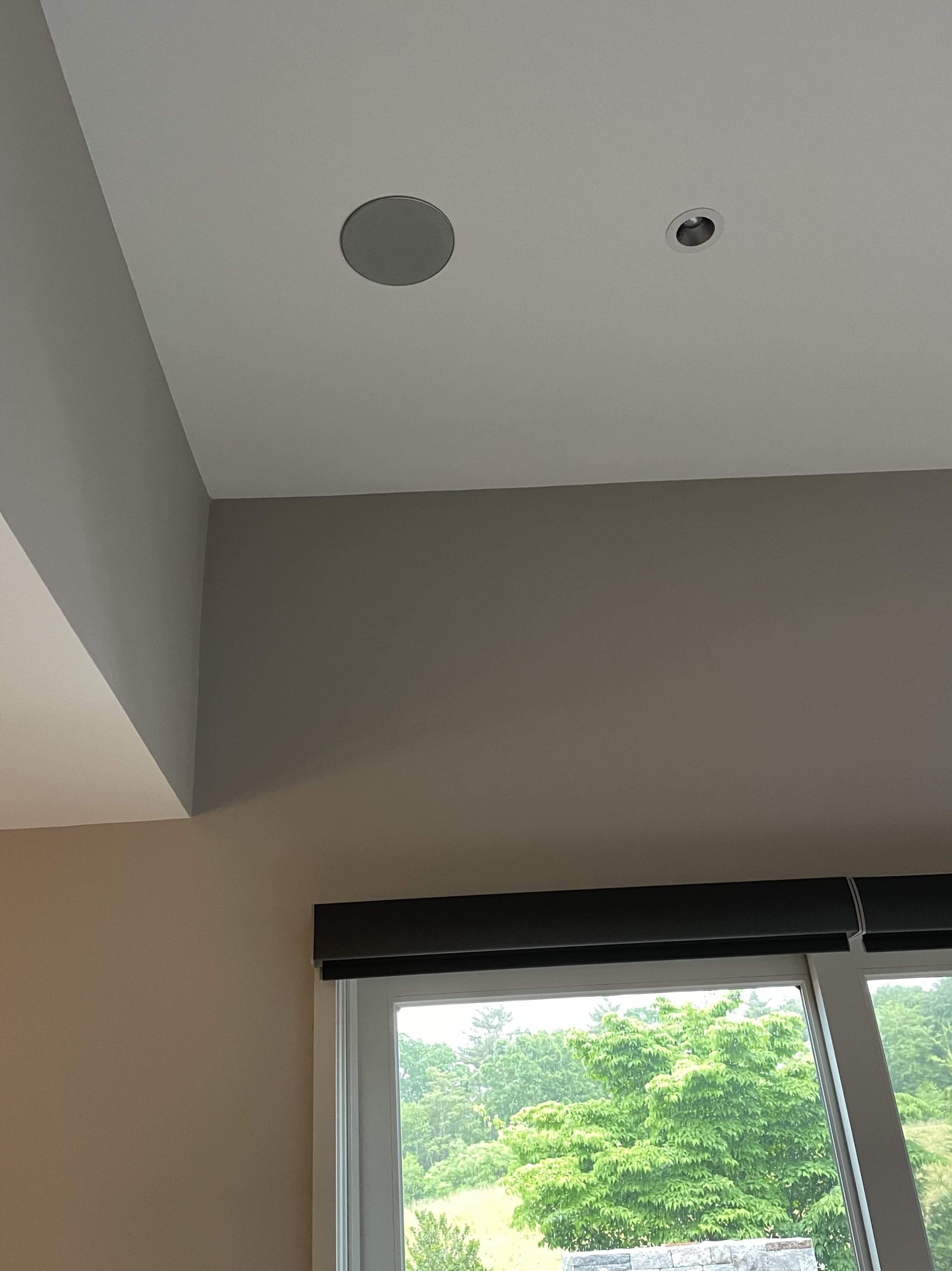 Lutron motorized shades and OriginAcoustics / Bang and Olufsen speakers in Hingham, MA