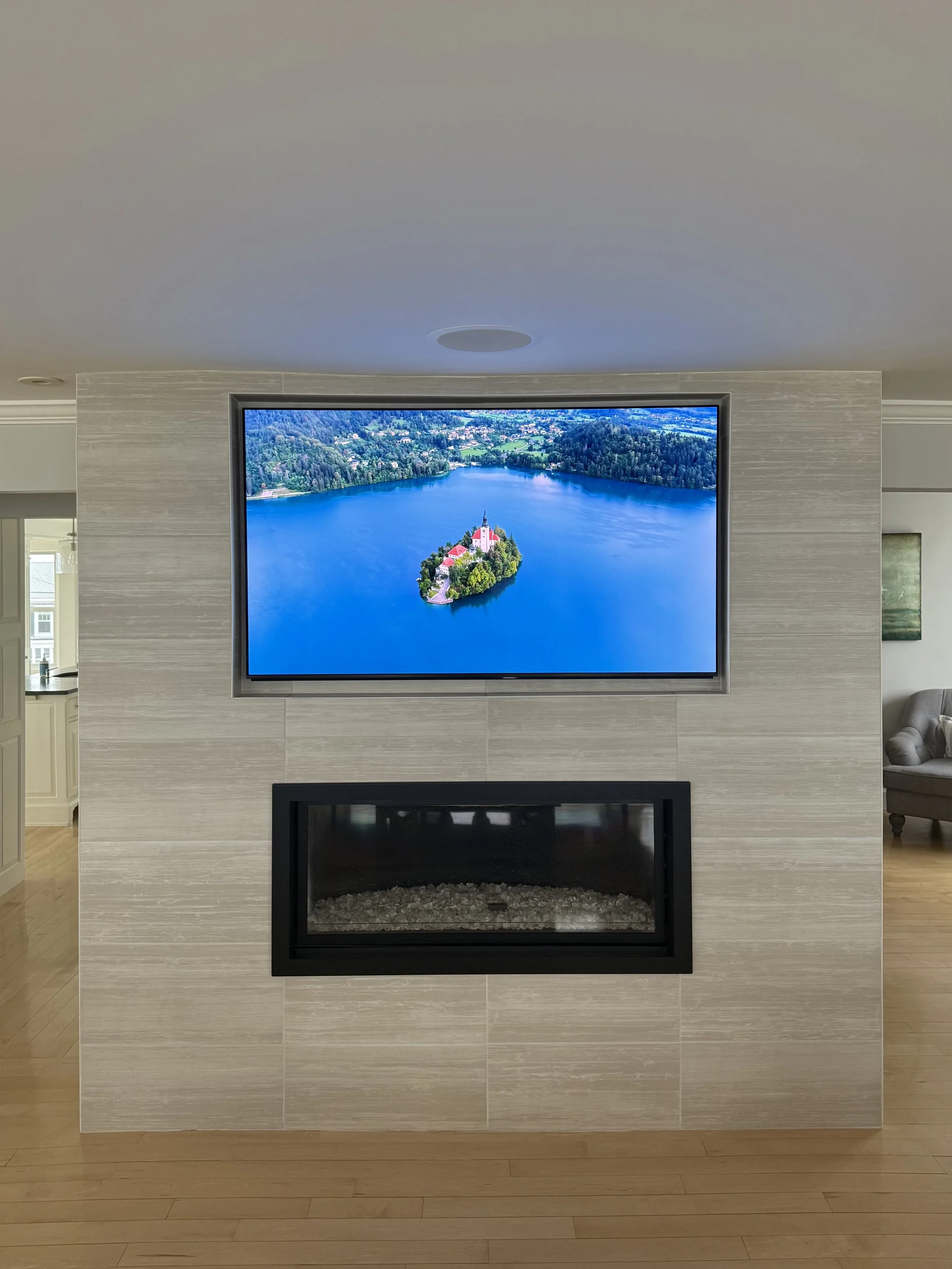 A Samsung Frame flat-screen TV.  Marshfield, MA