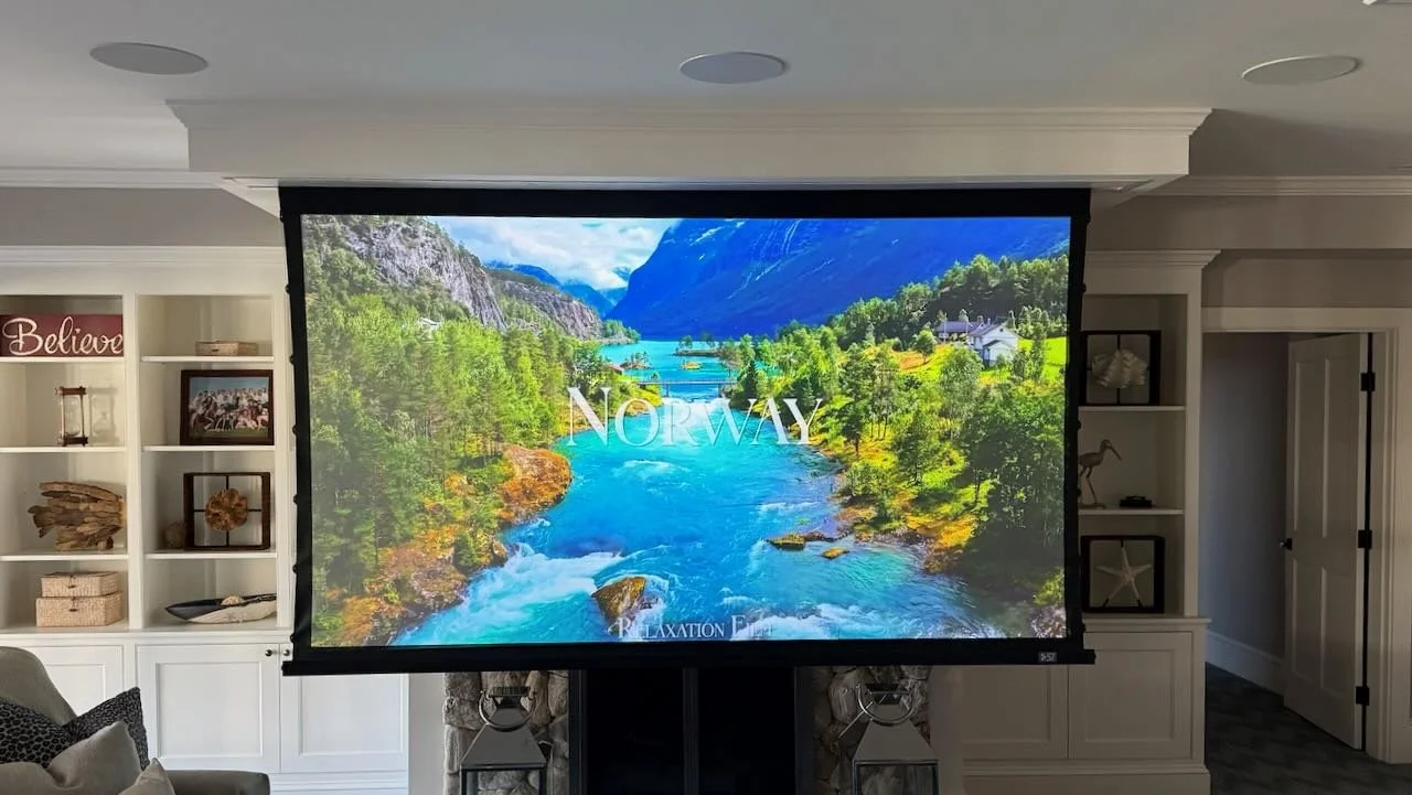 Yamaha Surround system. Sony 6000ES laser projector install. Duxbury, MA