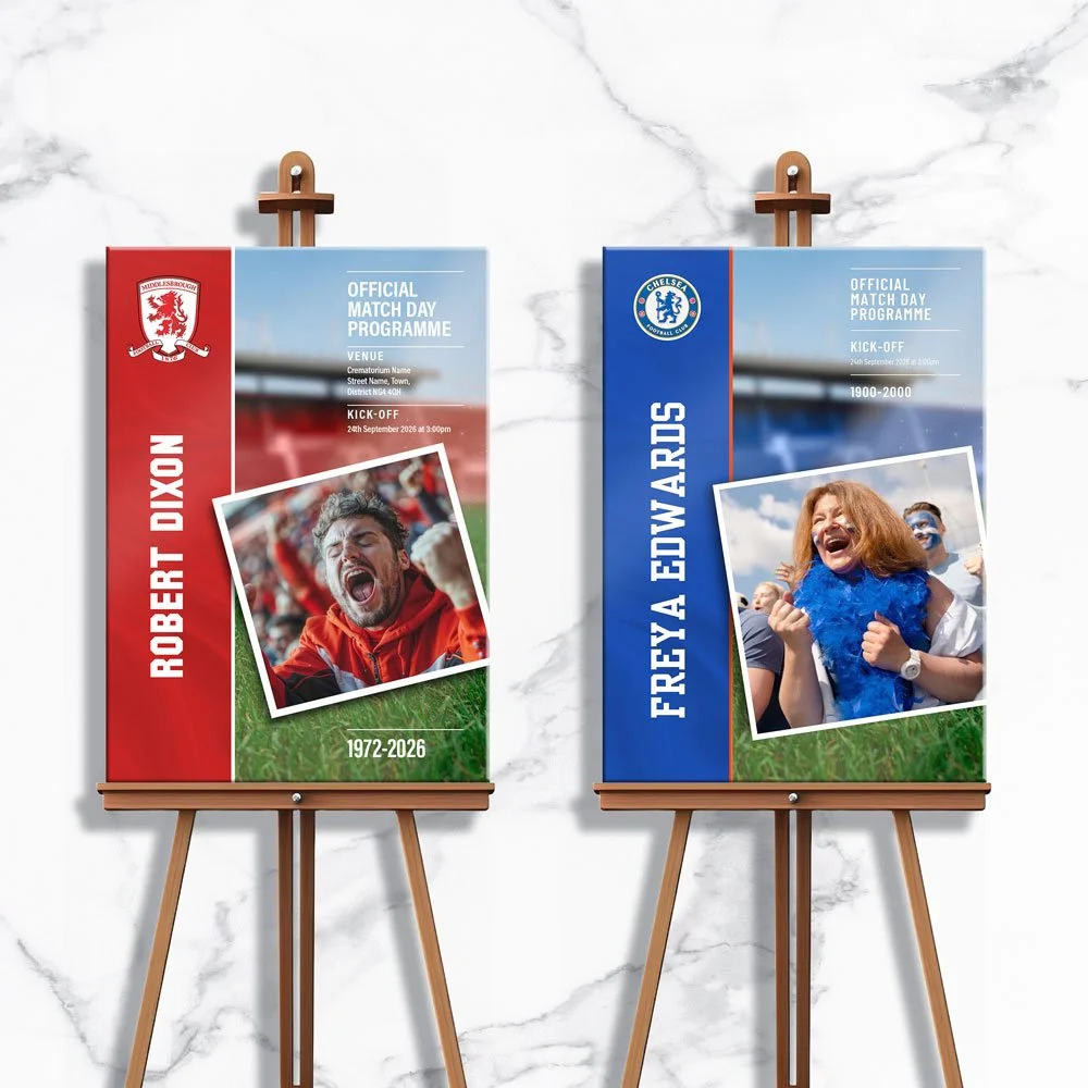 Football Fan Funeral Welcome Sign