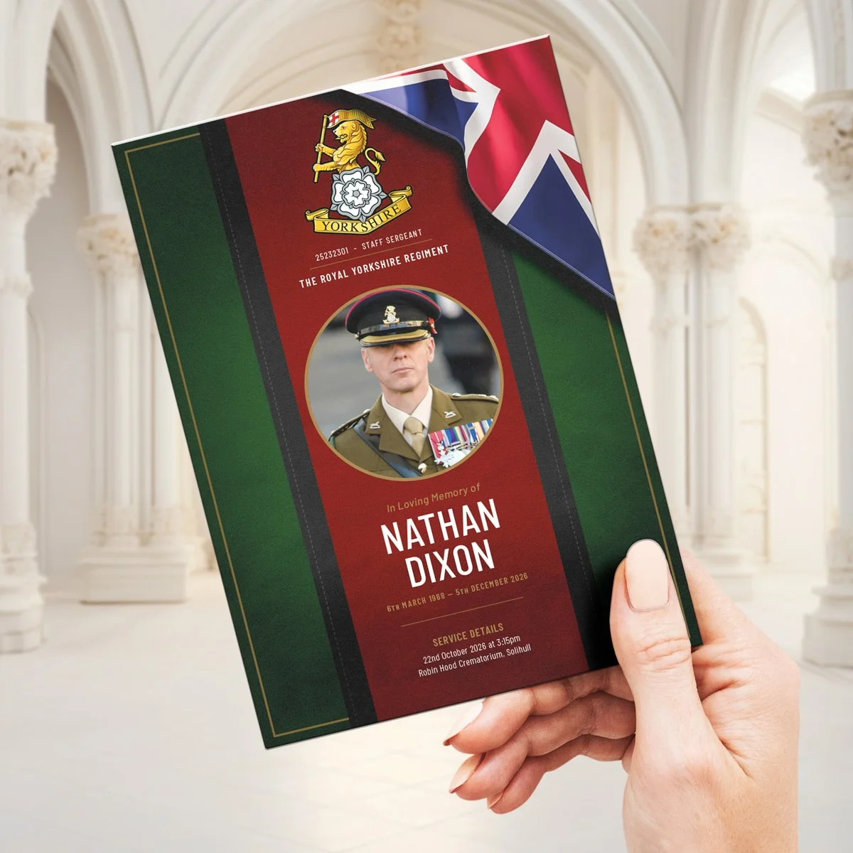 British Army The Royal Yorkshire Regiment  Funeral Order of Service
