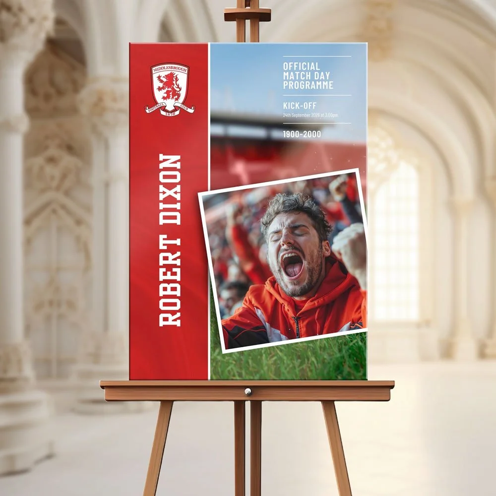 Football Fan Funeral Welcome Sign