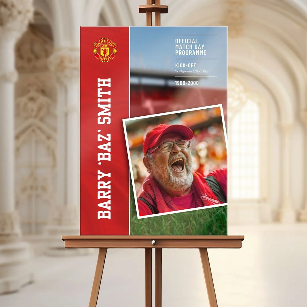 Football Fan Funeral Welcome Sign