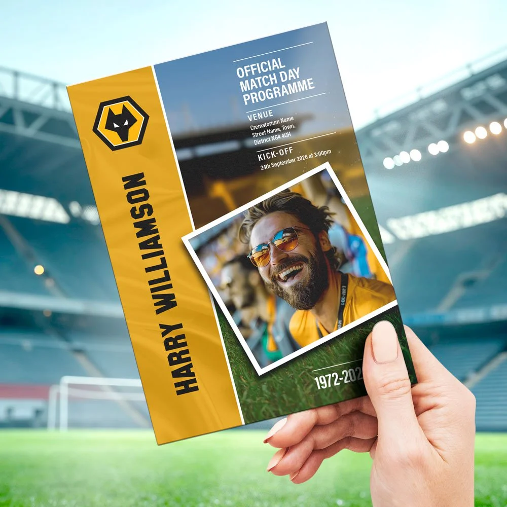 Football Fan Funeral Order of Service