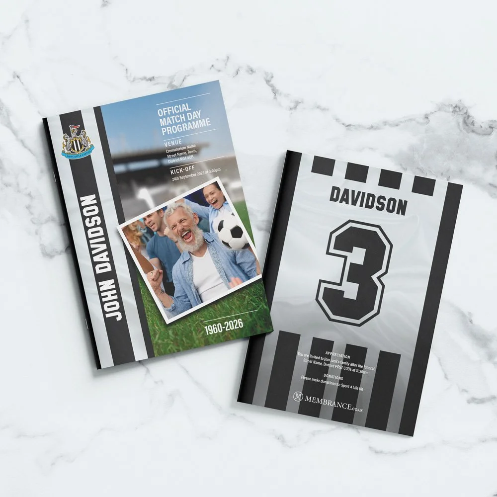 Newcastle United Football Club Funeral Order of Service