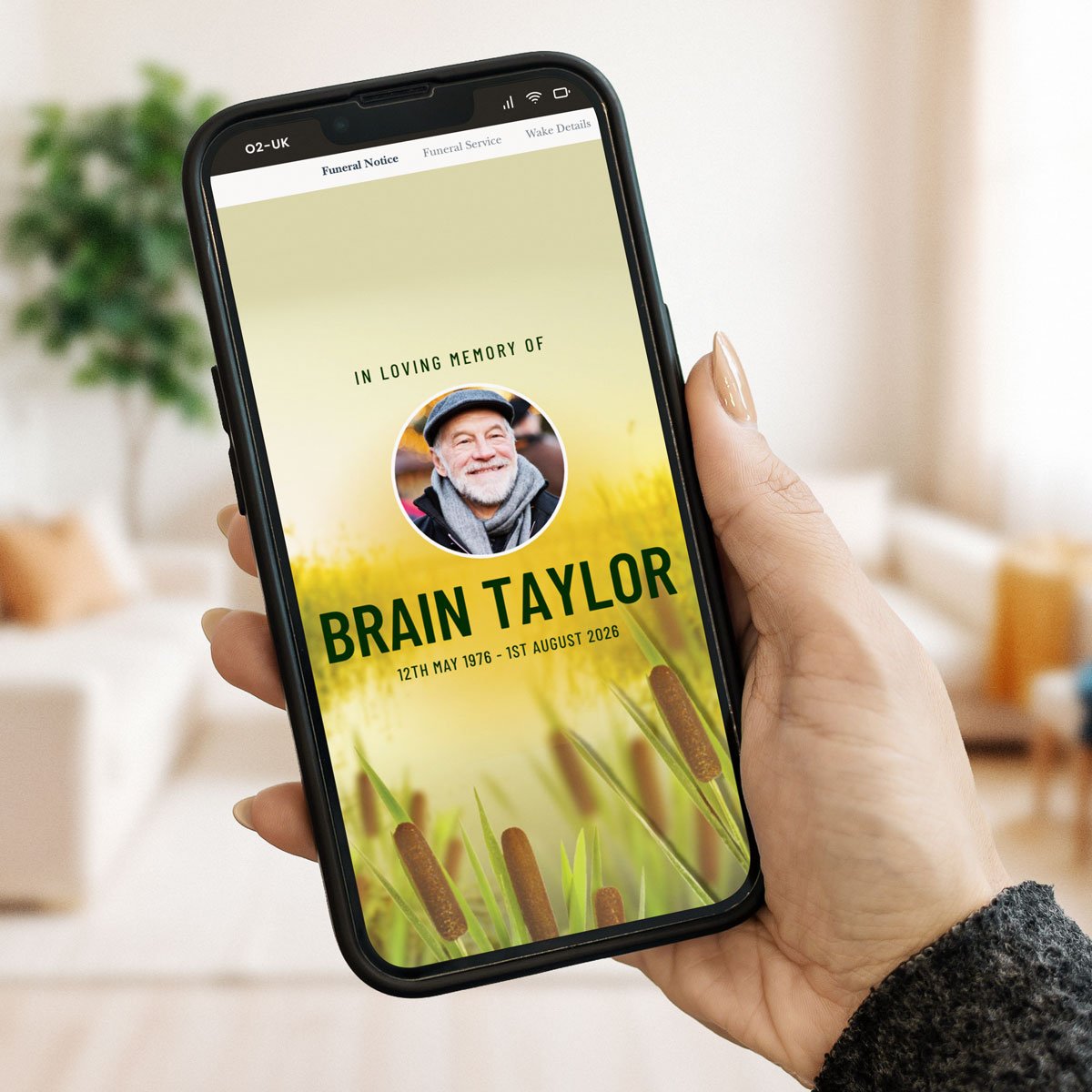 Gone Fishing Digital Funeral Notice