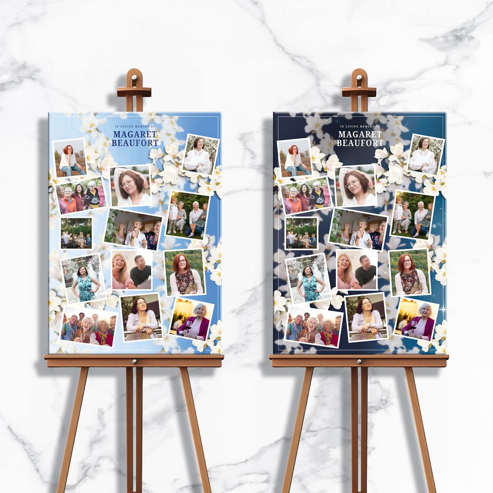 Magnolia Blossom Funeral Memory Board