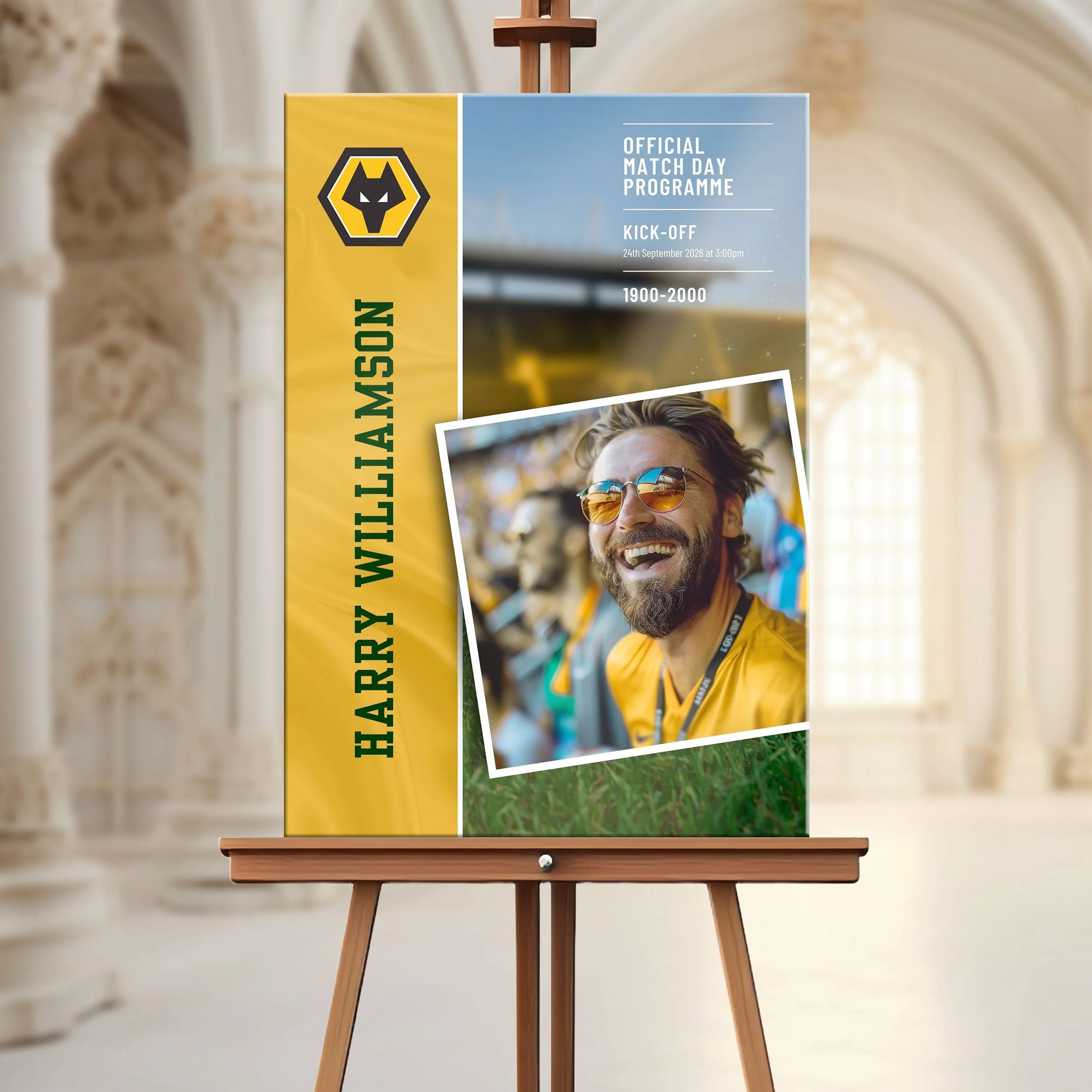 Football Fan Funeral Welcome Sign