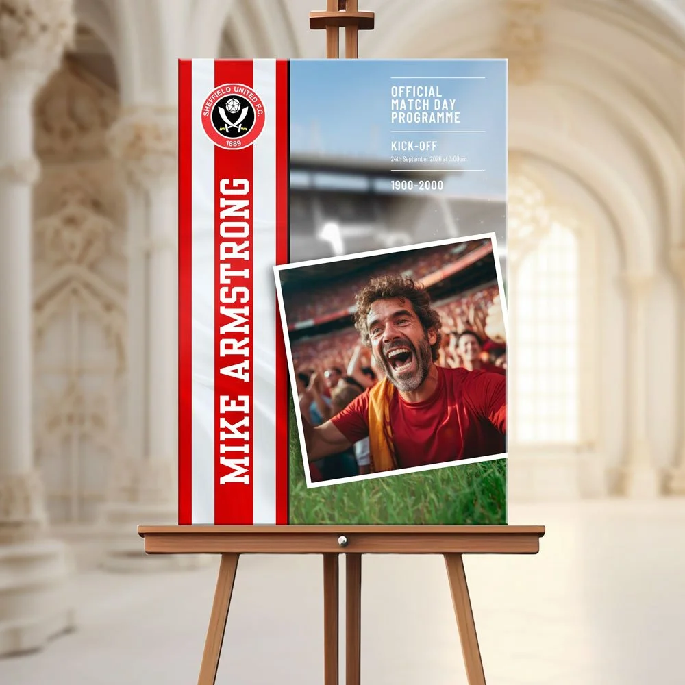 Football Fan Funeral Welcome Sign