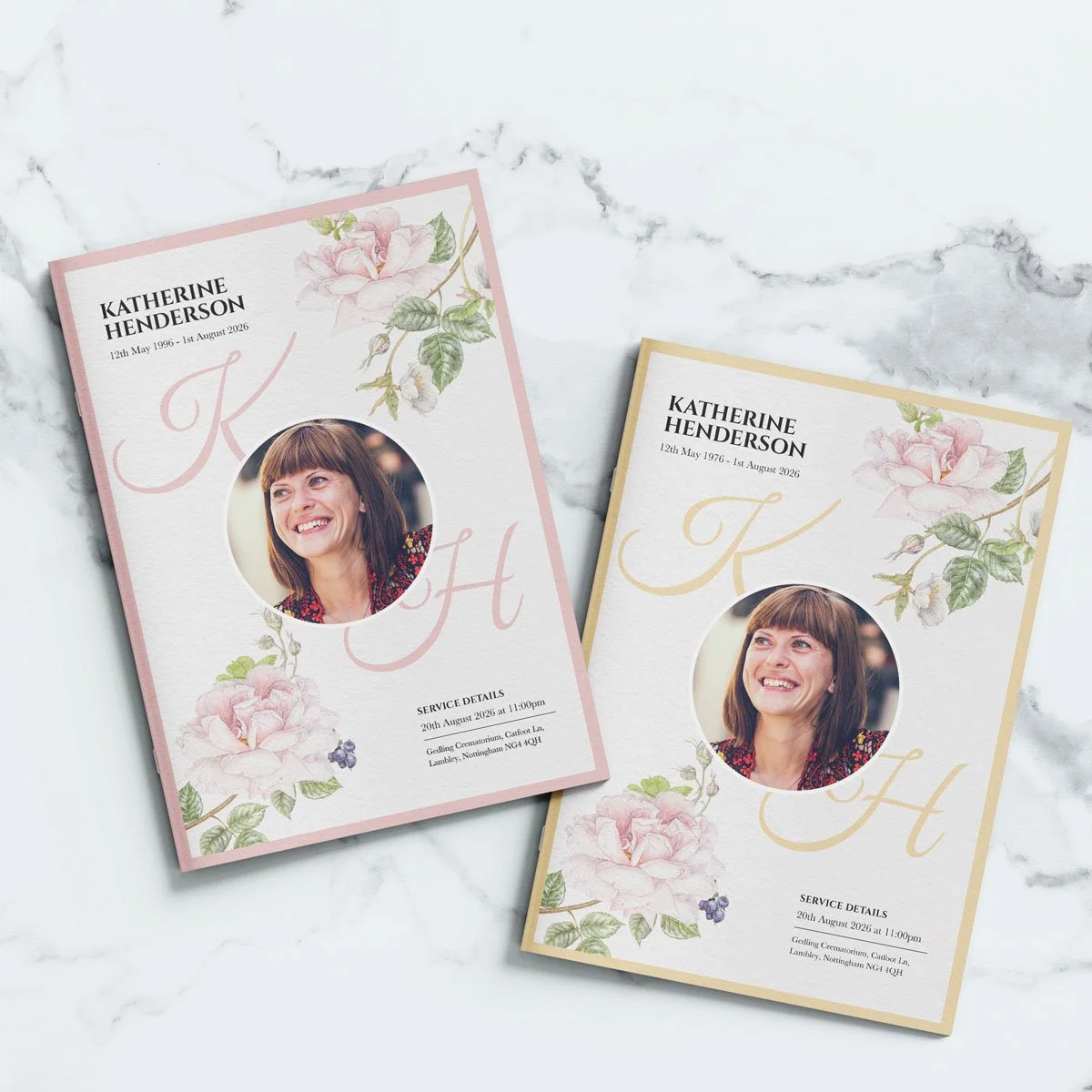 Floral Initials Funeral Order of Service