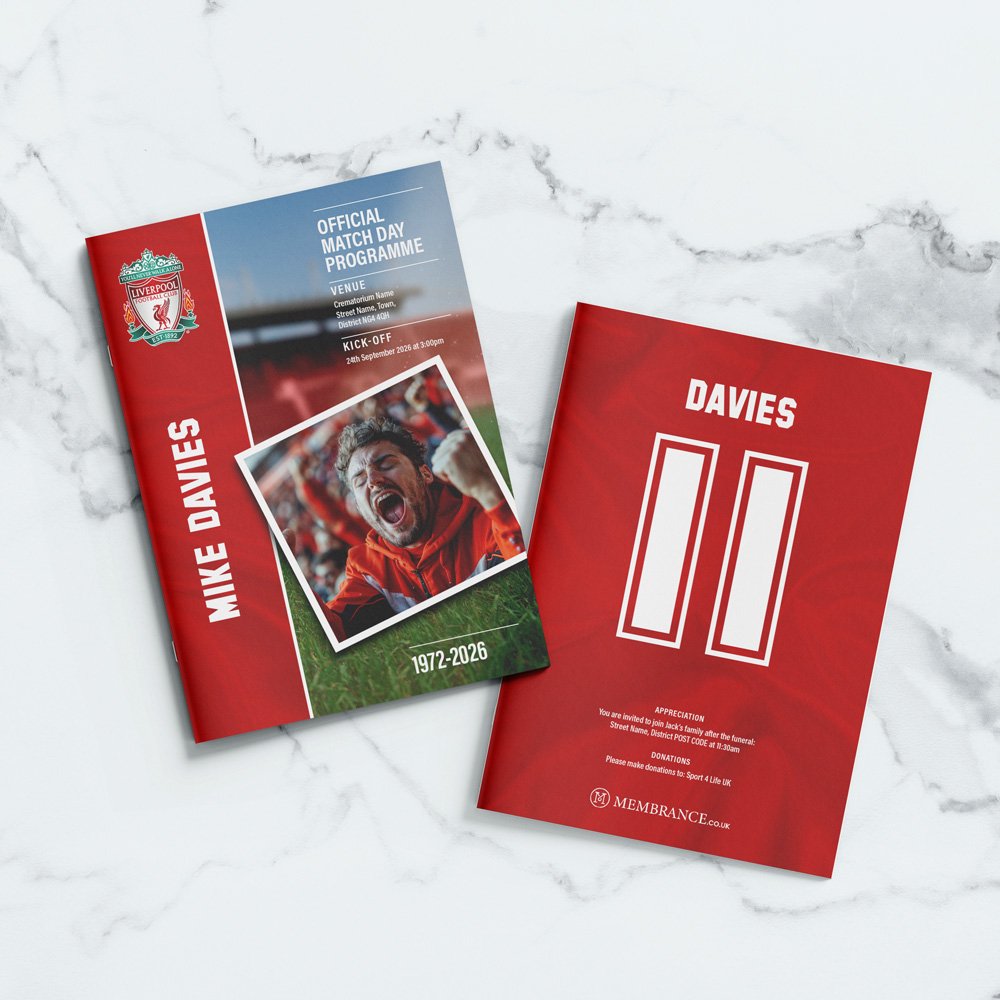 Liverpool Football Club Funeral Order of Service