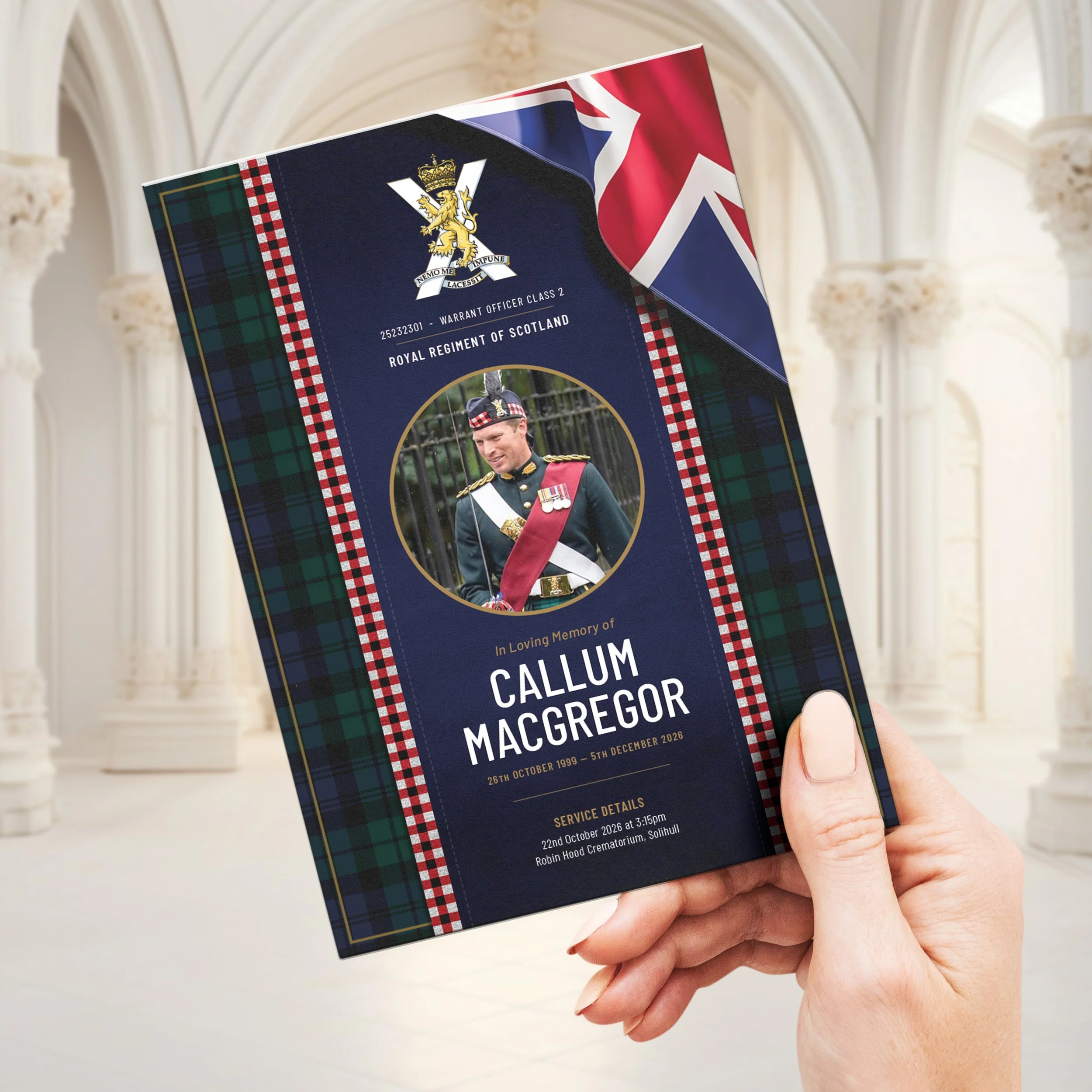 British Army The Royal Regiment of Scotland (Scots) Funeral Order of Service