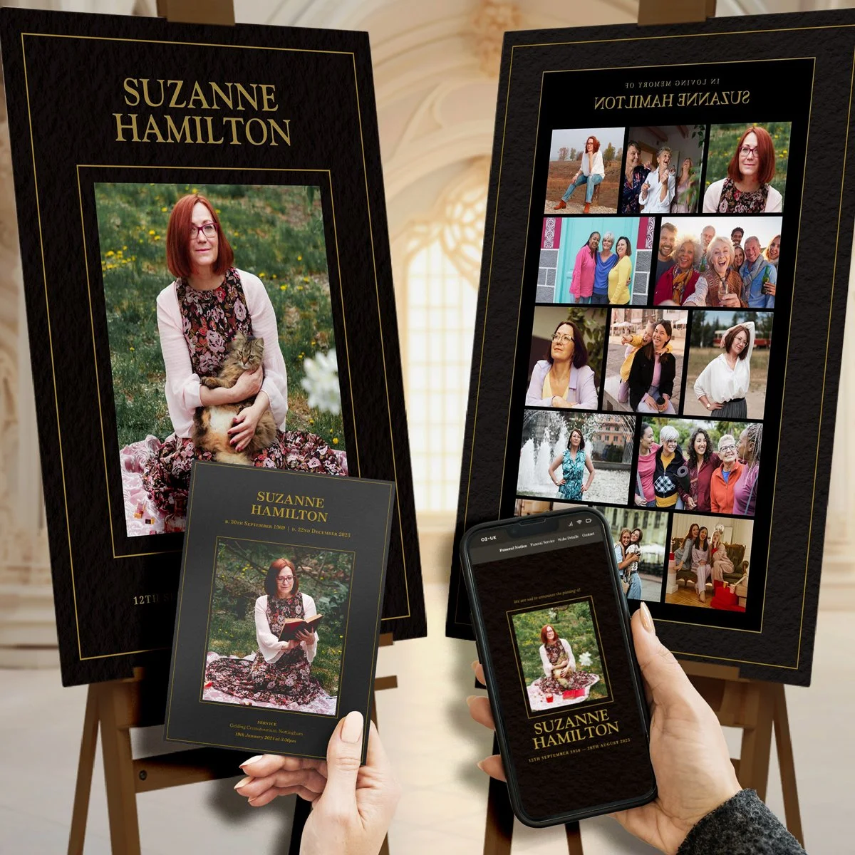 Timeless Black Printed Funeral Stationery Bundle