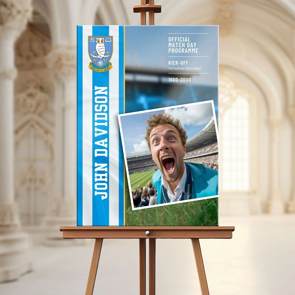 Football Fan Funeral Welcome Sign