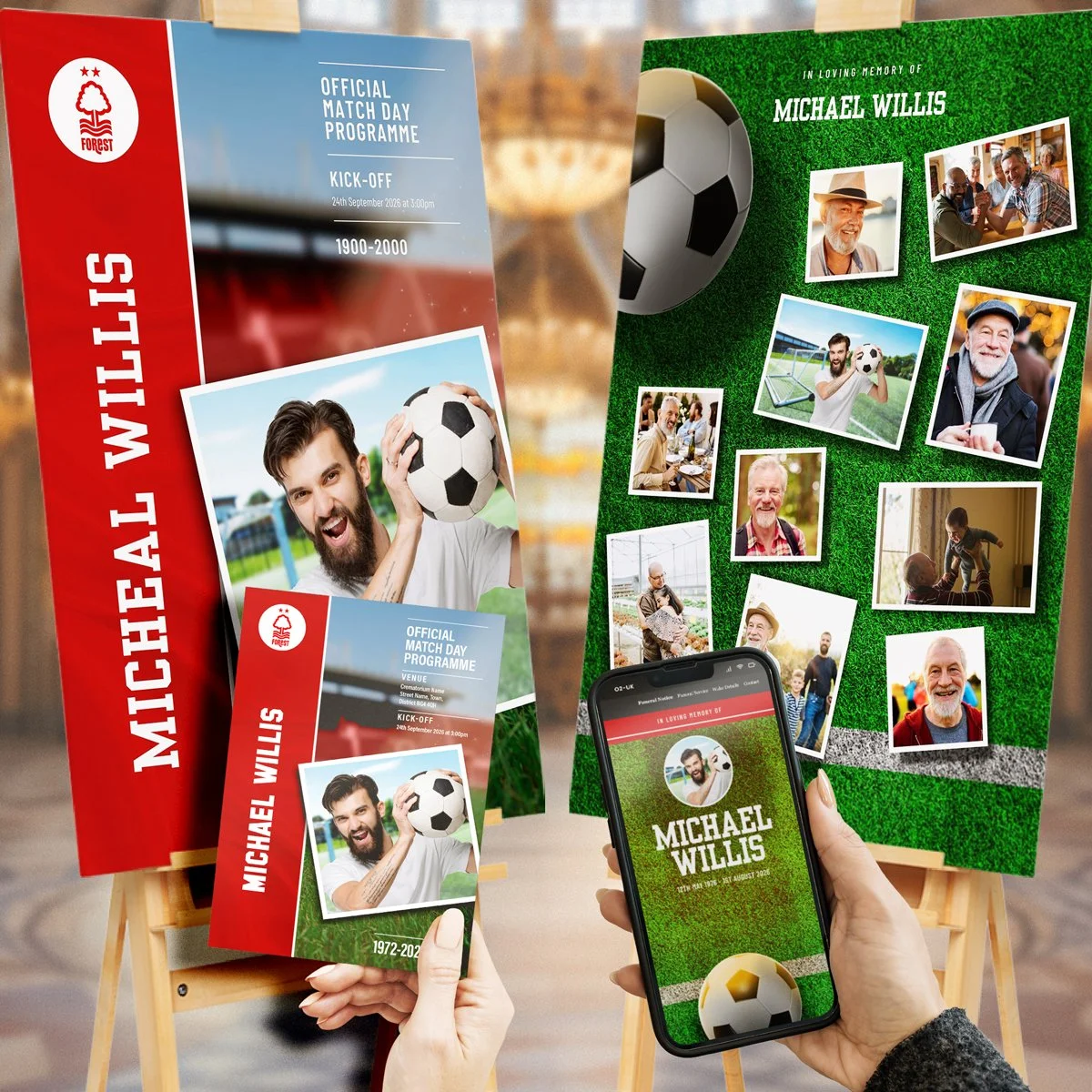Football Fan Printed Funeral Stationery Bundle