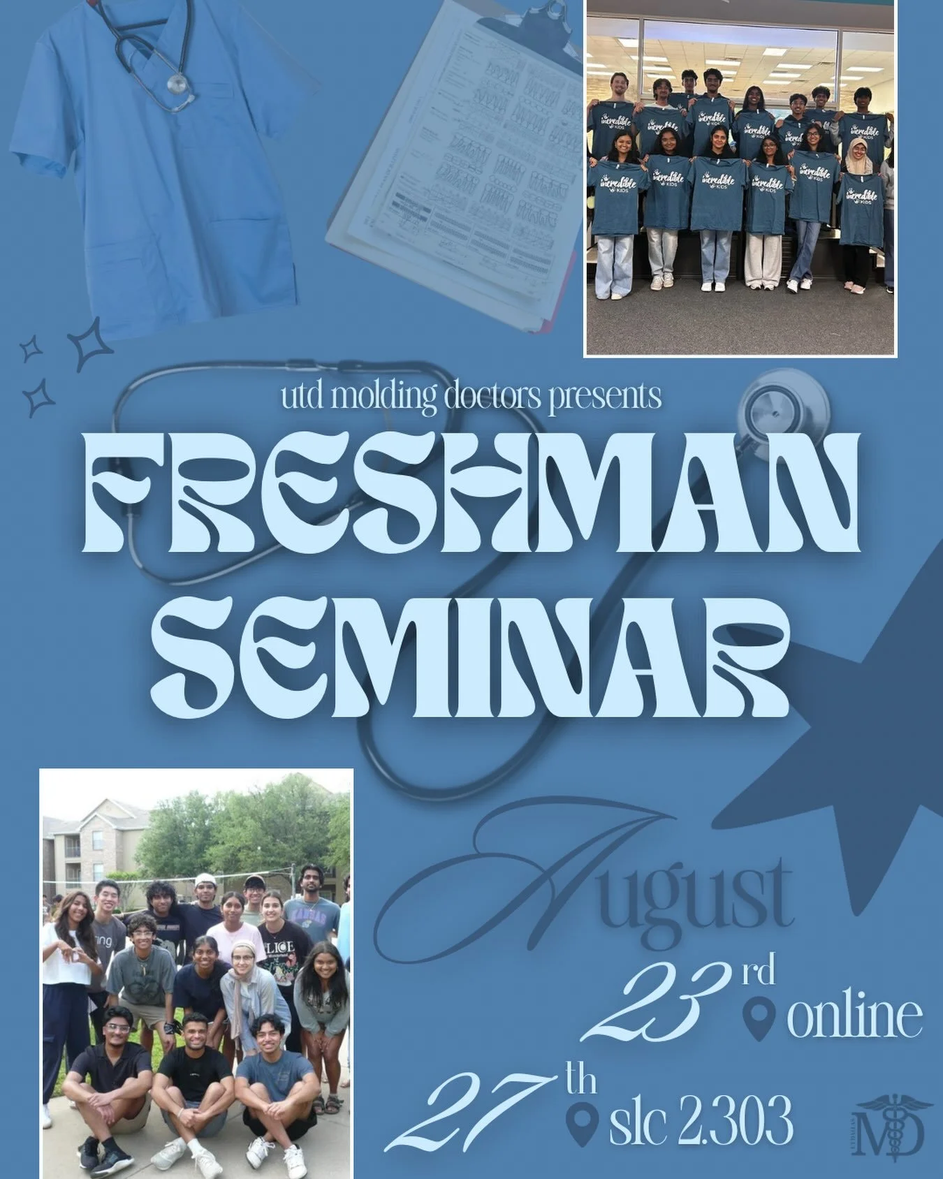 Hey everyone! As we get settled into another amazing school year we&rsquo;re excited to kick off MD events with our Freshman Seminar! This event is designed to help all the freshman start off at UTD on the right foot. Get ready to hear about college 