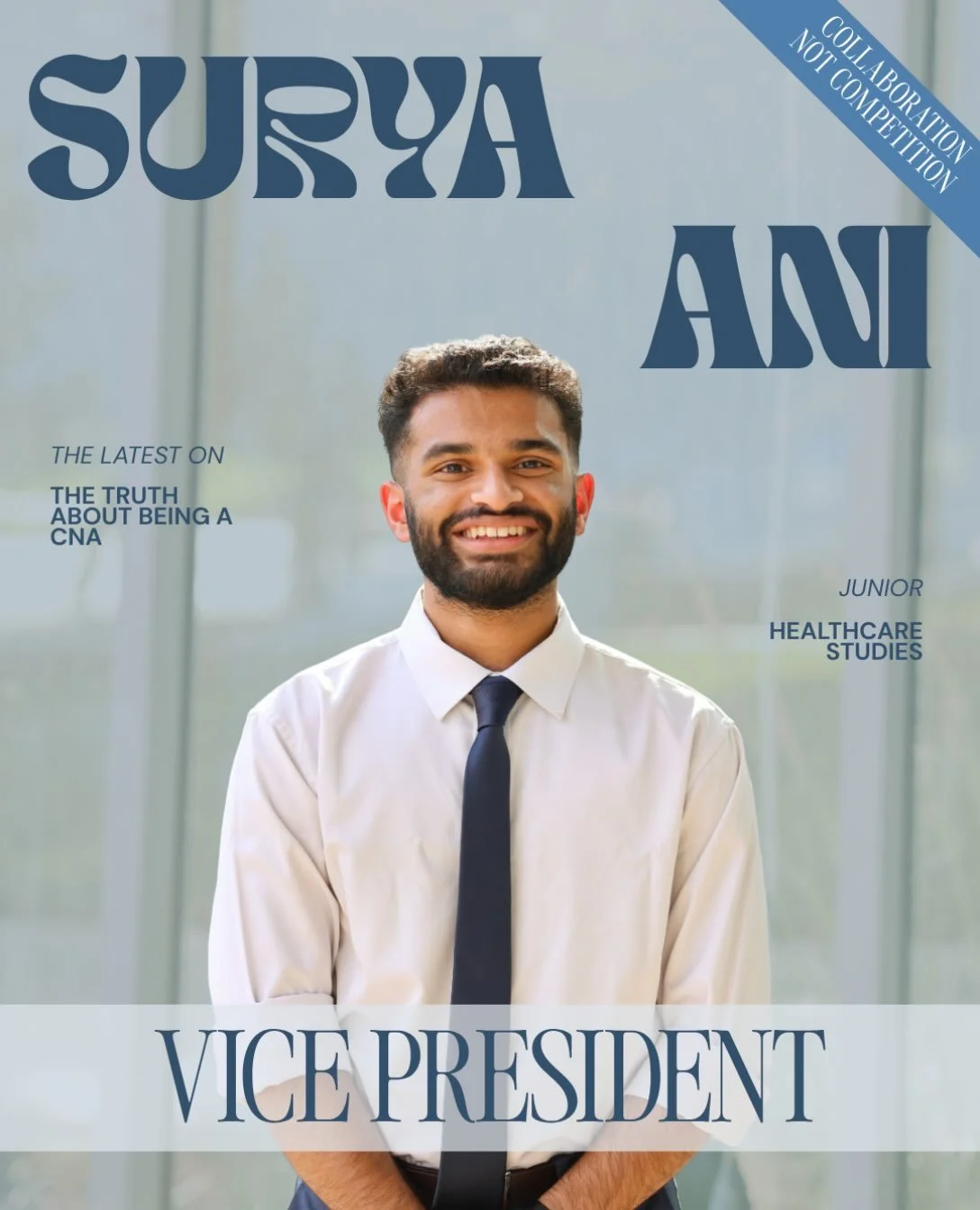 Starting off our amazing exec team with your Vice President, Surya! Surya is a junior majoring in Healthcare Studies, he has been involved in MD since his freshman year, and this is his second year as an officer. On campus, he serves as an Organic Ch