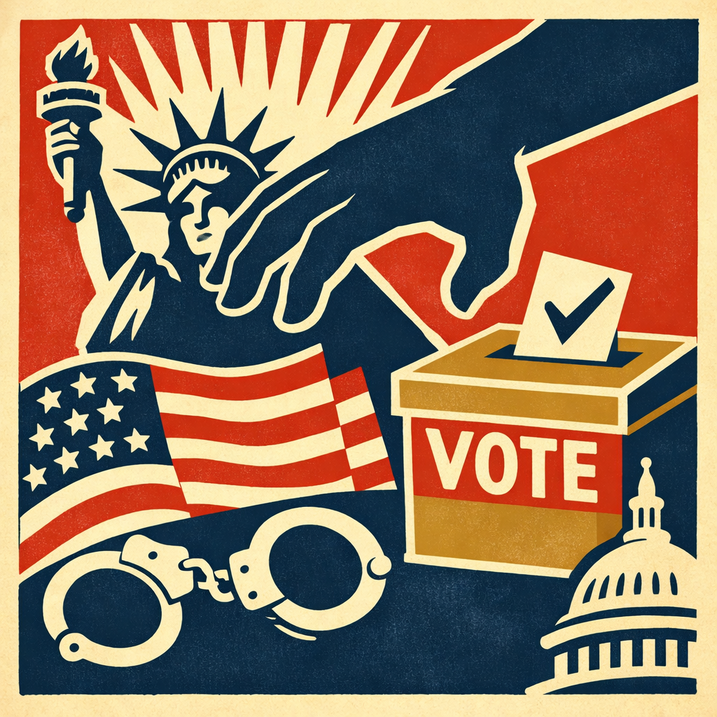 Illustrated image of Senator Chris Murphy looking alarmed, symbolizing Democrat panic over midterm election narratives and accusations against the Trump administration.