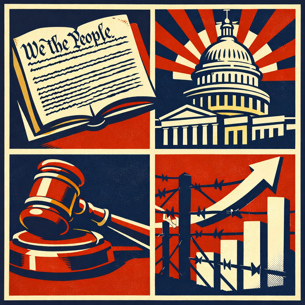 Symbolic illustration representing the most consequential political, economic, and cultural stories shaping America’s future.