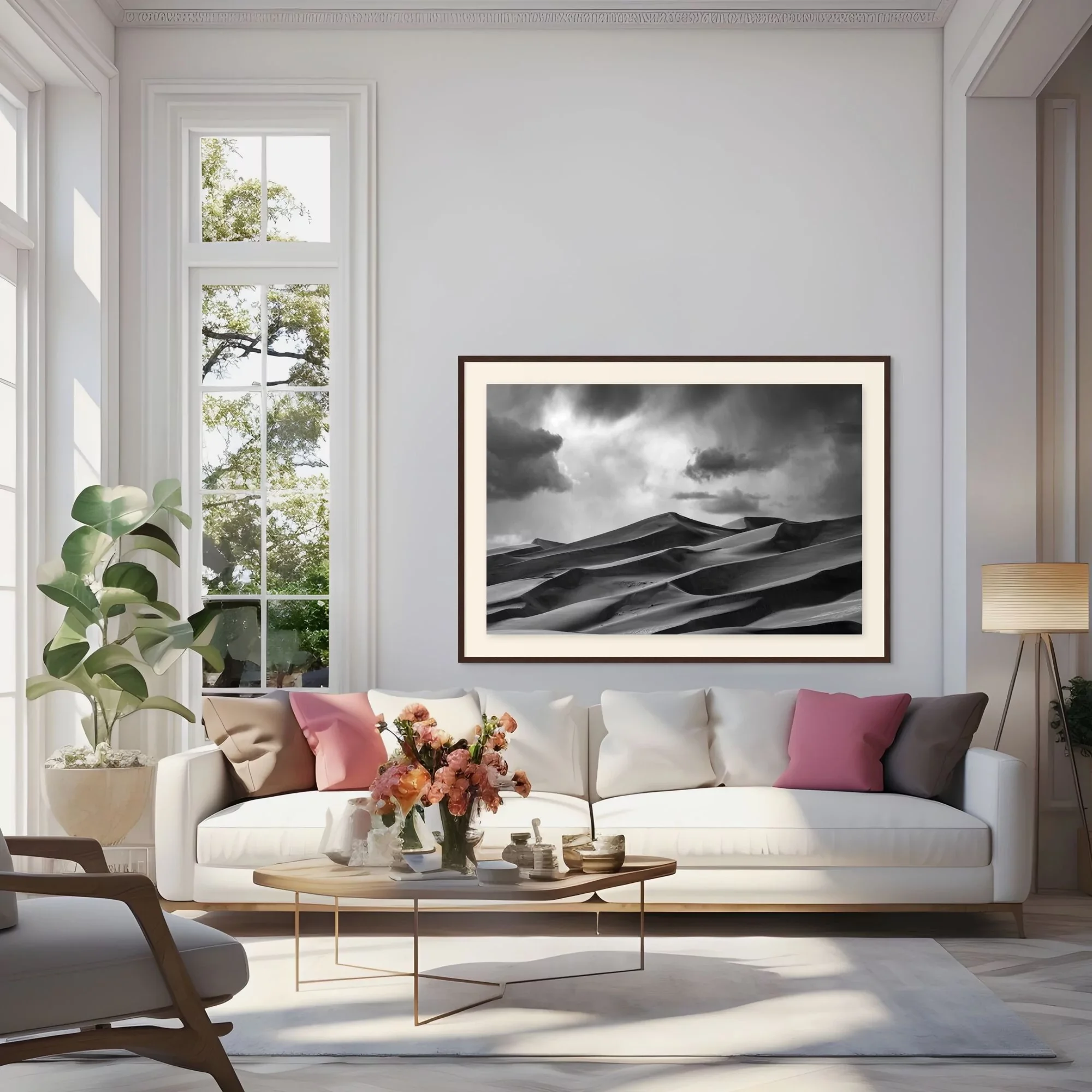 Shifting Silence | fine art landscape photography print of storm clouds and wind-shaped dunes in Great Sand Dunes National Park.