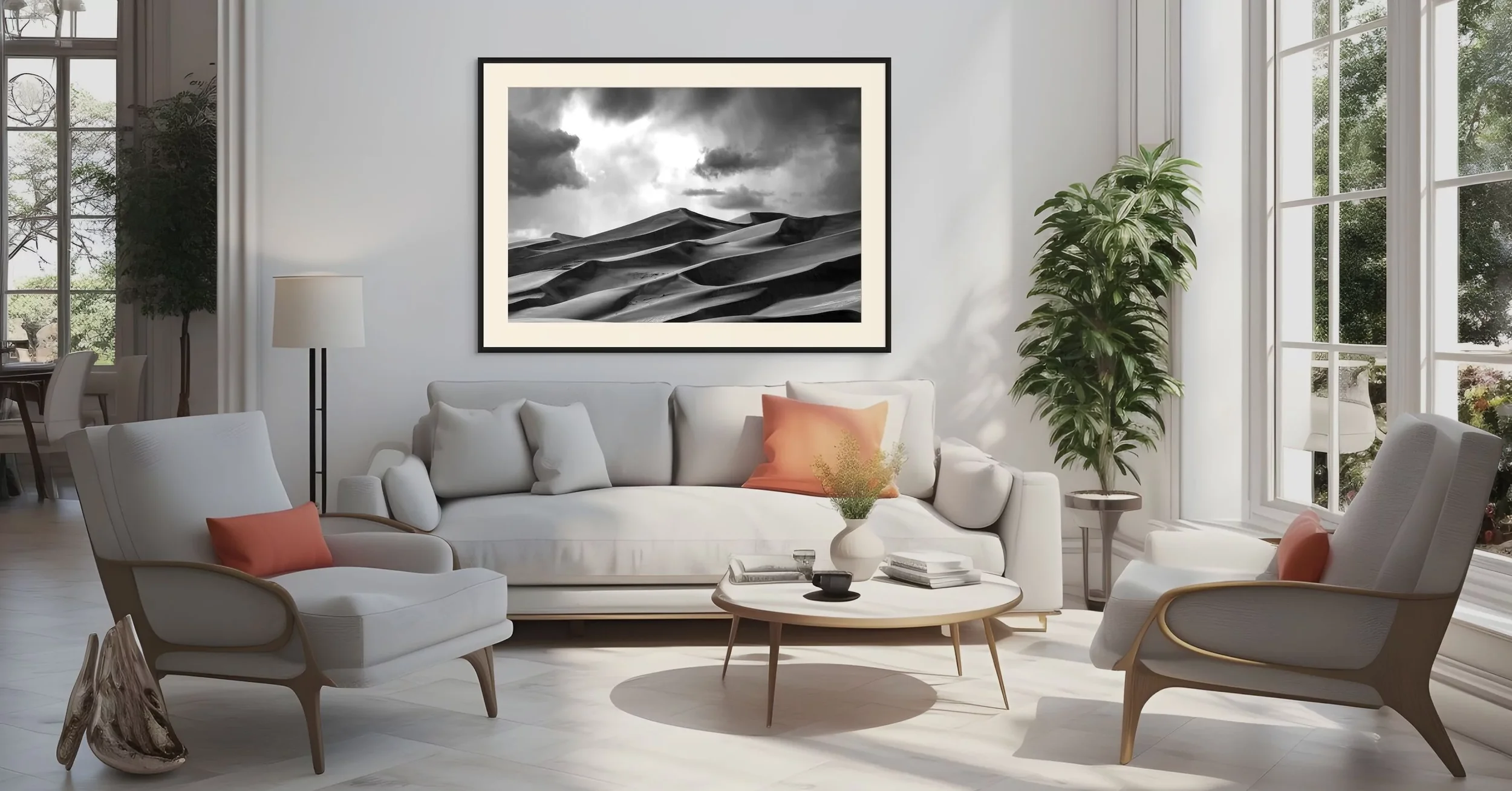 Room Mock up for shifting silence great sand dune national park in colorado.