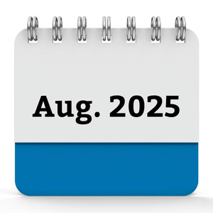 Calendar page with August 2025 displayed.