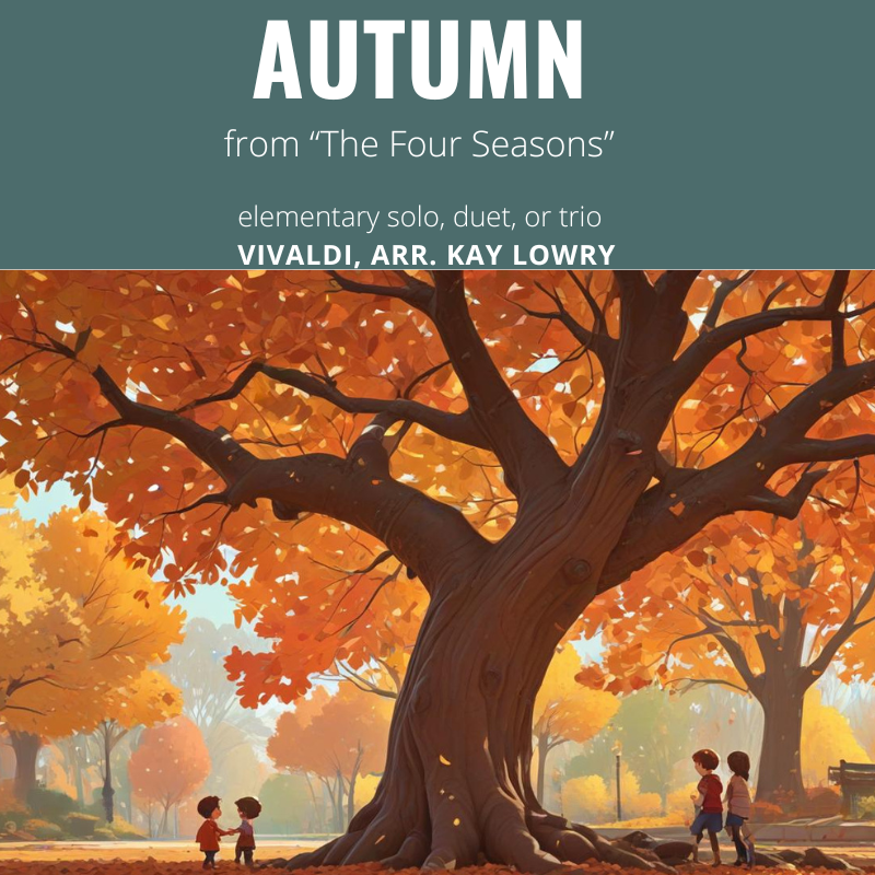 Autumn, from "The Four Seasons" a studio-licensed elementary piano solo or ensemble