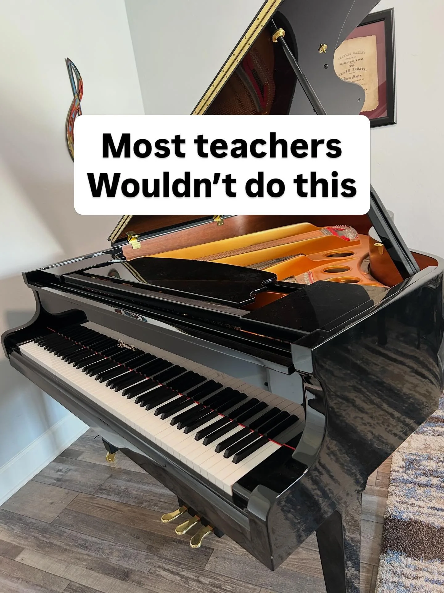 Most teachers wouldn&rsquo;t do this.

Say goodbye to a grand piano&hellip; and replace it with a smaller upright.

But for the way I teach now, it makes sense.

This grand piano served my studio well for many years &mdash; especially when I was teac