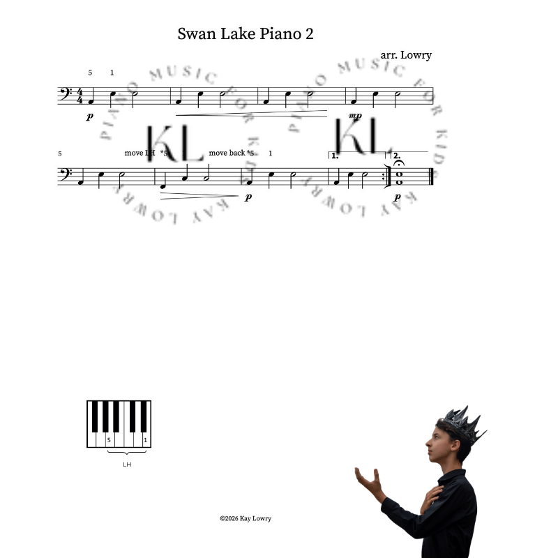 beginner classical piano piece Swan Lake.png
