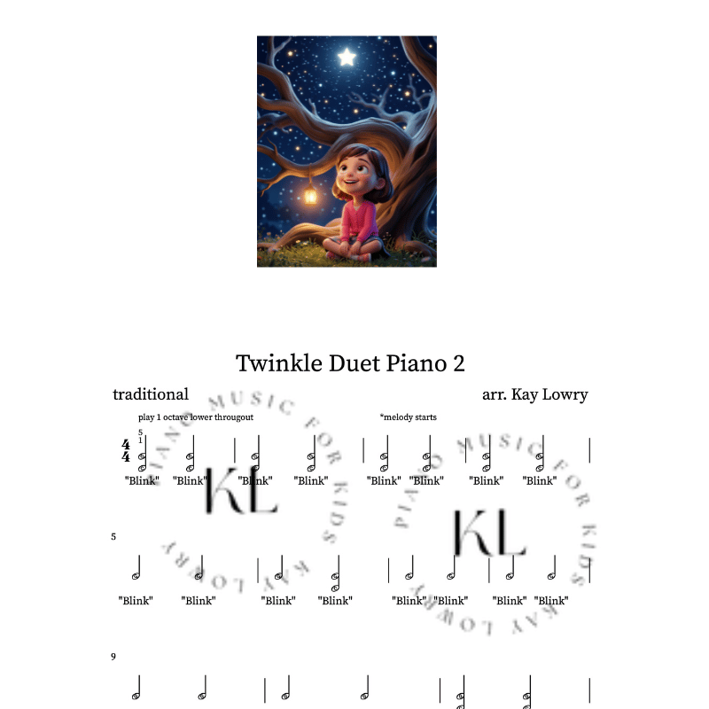 Pre-reading Piano 2 duet with easy repeated notes for beginner piano ensemble playing and buddy lessons..png