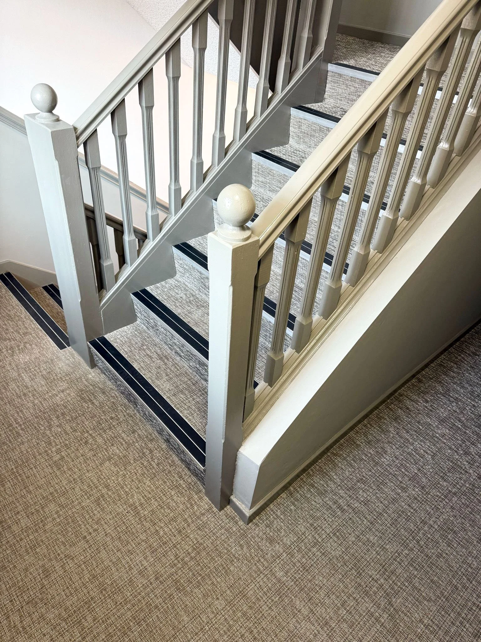 Seamless Stairwell Upgrades in Salford with Bolon Tiles and Morleys Nosings