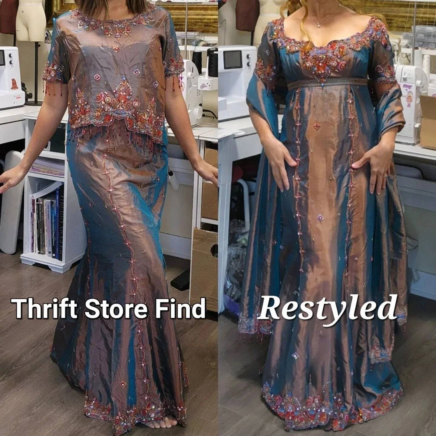 It was worth the $20! Now I can show you the possibilities in heirloom restyling 😌

Finally @bridgertonexperience ready 💌
Restyling garments is intricate work.
But it may be worth the effort! 
It gives a new life to wonderful textiles.  You'll feel