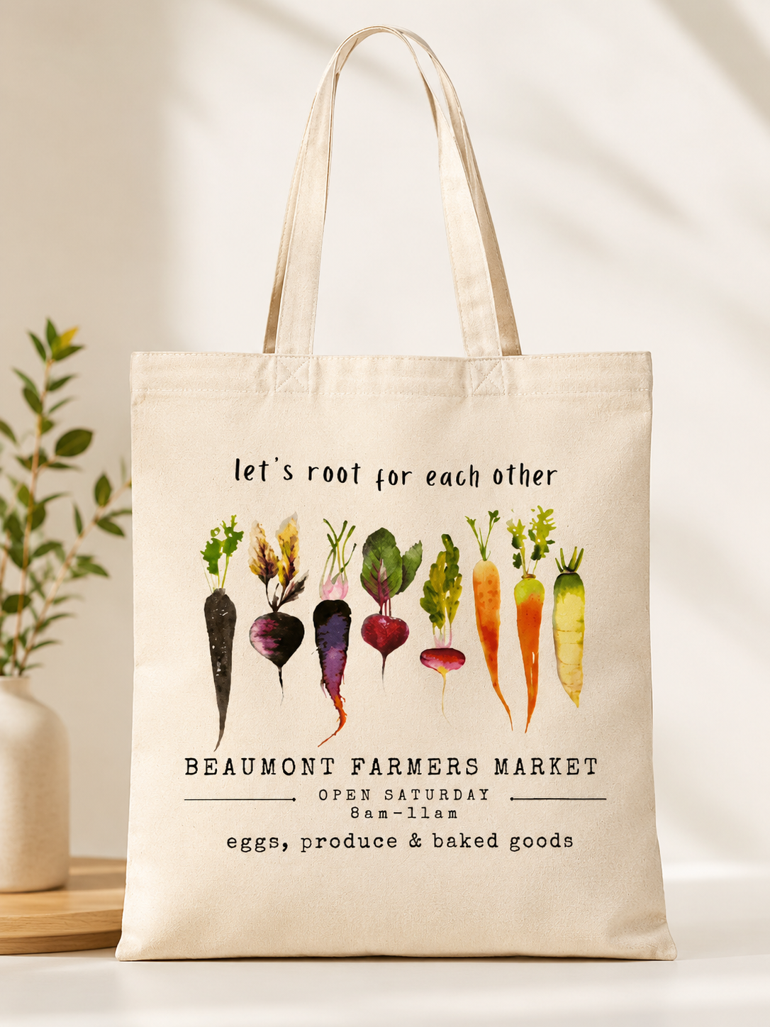 "Root For Each Other" Shopping Tote