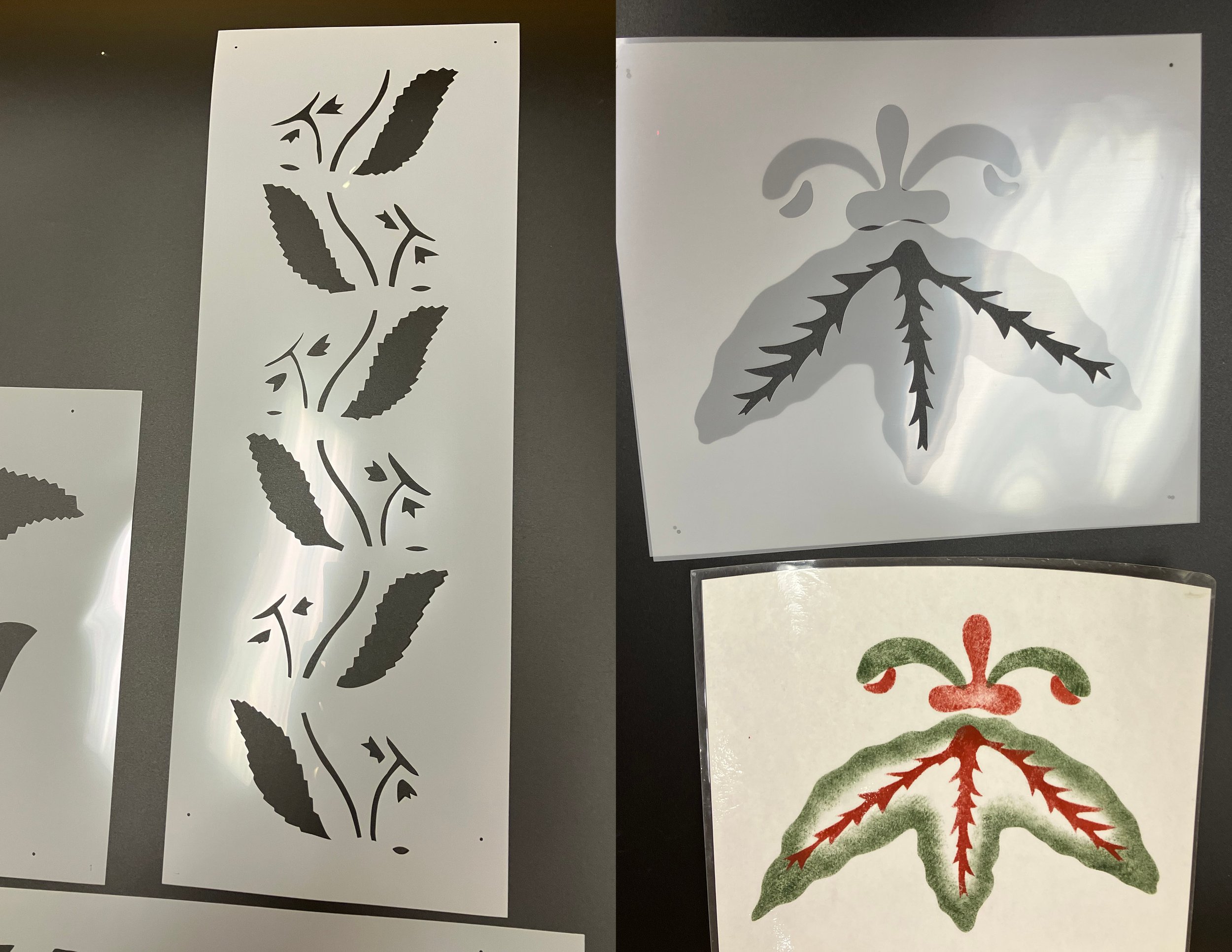 Historic Stencils used for exhibition shape language