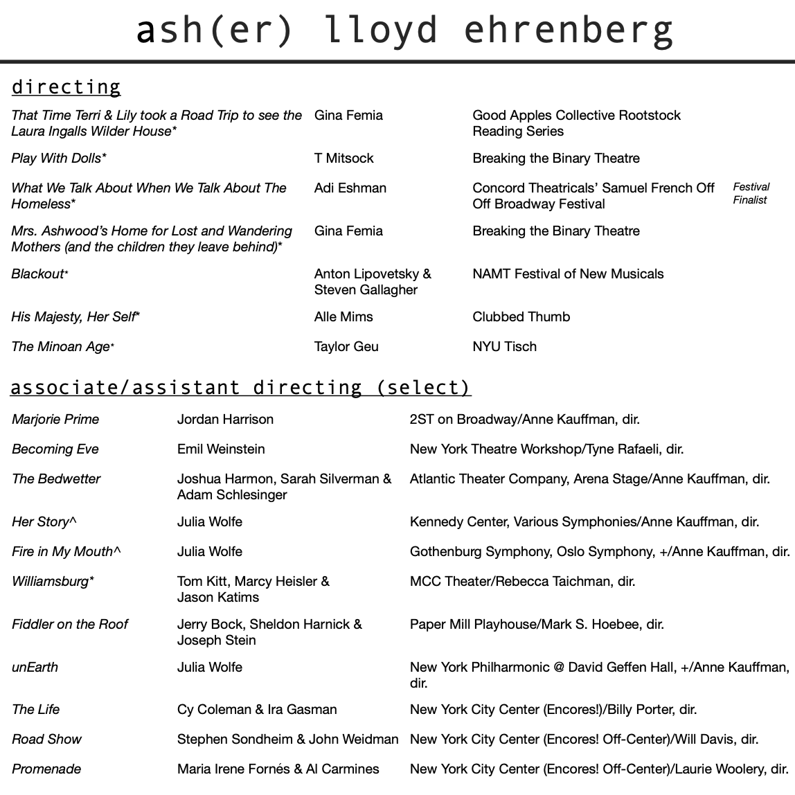 resume