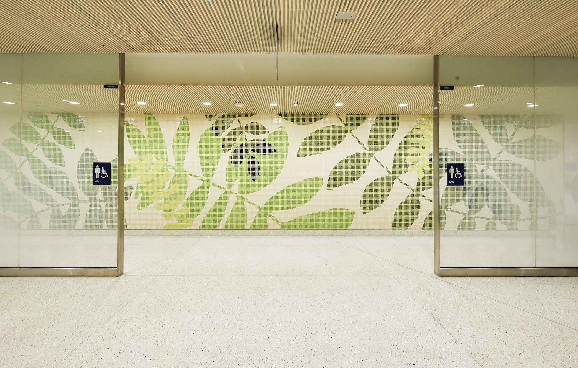 PDX Airport Alaska Airlines Forest Ferns Mosaic Murals