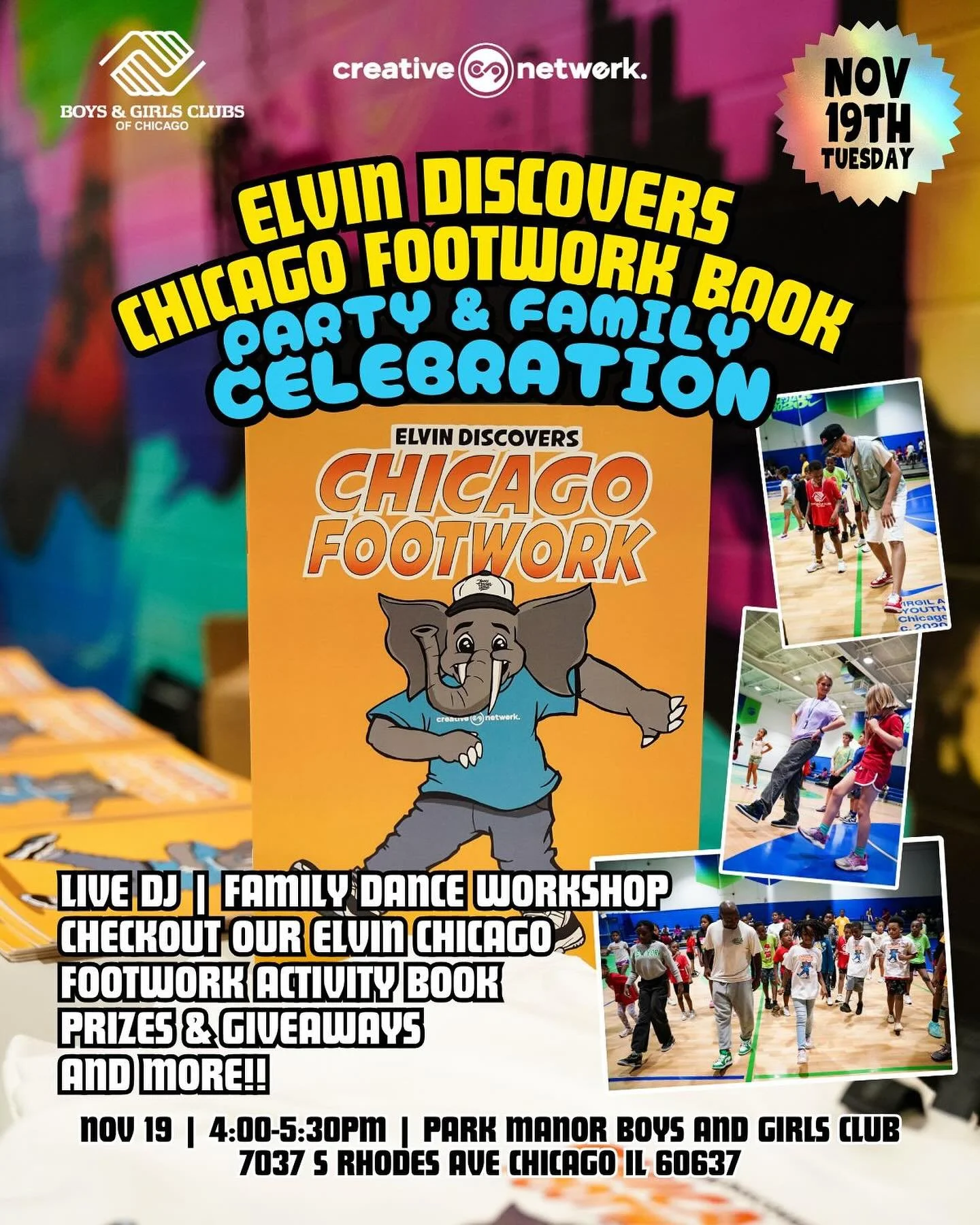 It’s time for another @elvin_explores community celebration! We are so excited to bring our Elvin Discovers Chicago Footwork book to the Park Manor Boys and Girls Club for an afternoon of dance, music, and community 🫶 Hope to see you there!