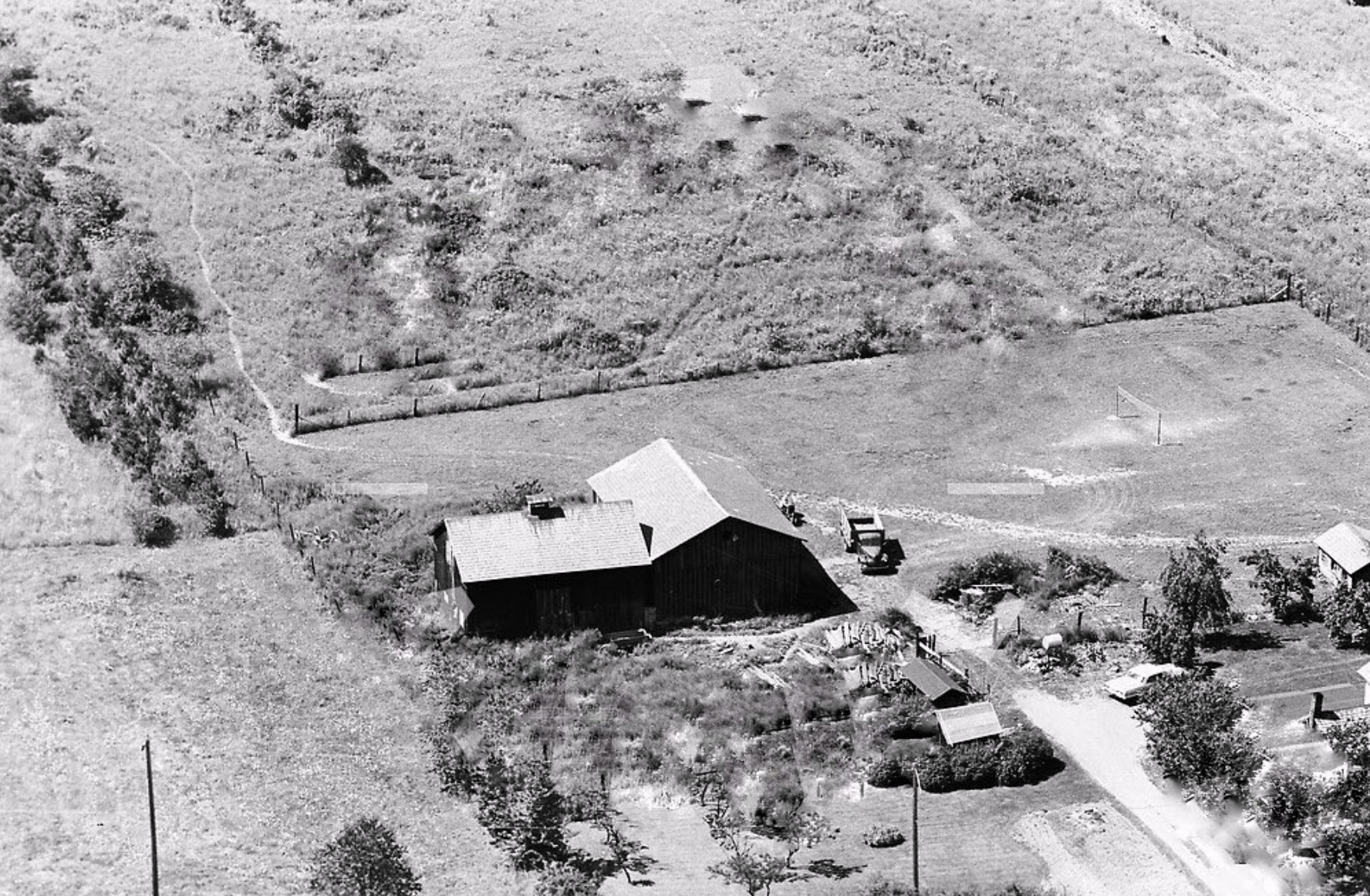An aerial view of the property found by the couple from 1964.