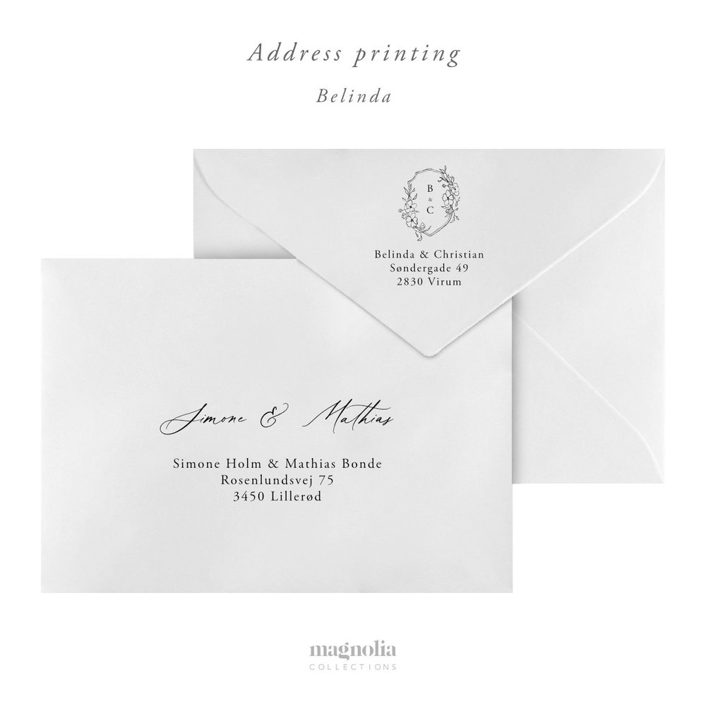 Adresseprint - Magnolia collections - bryllupsinvitationer